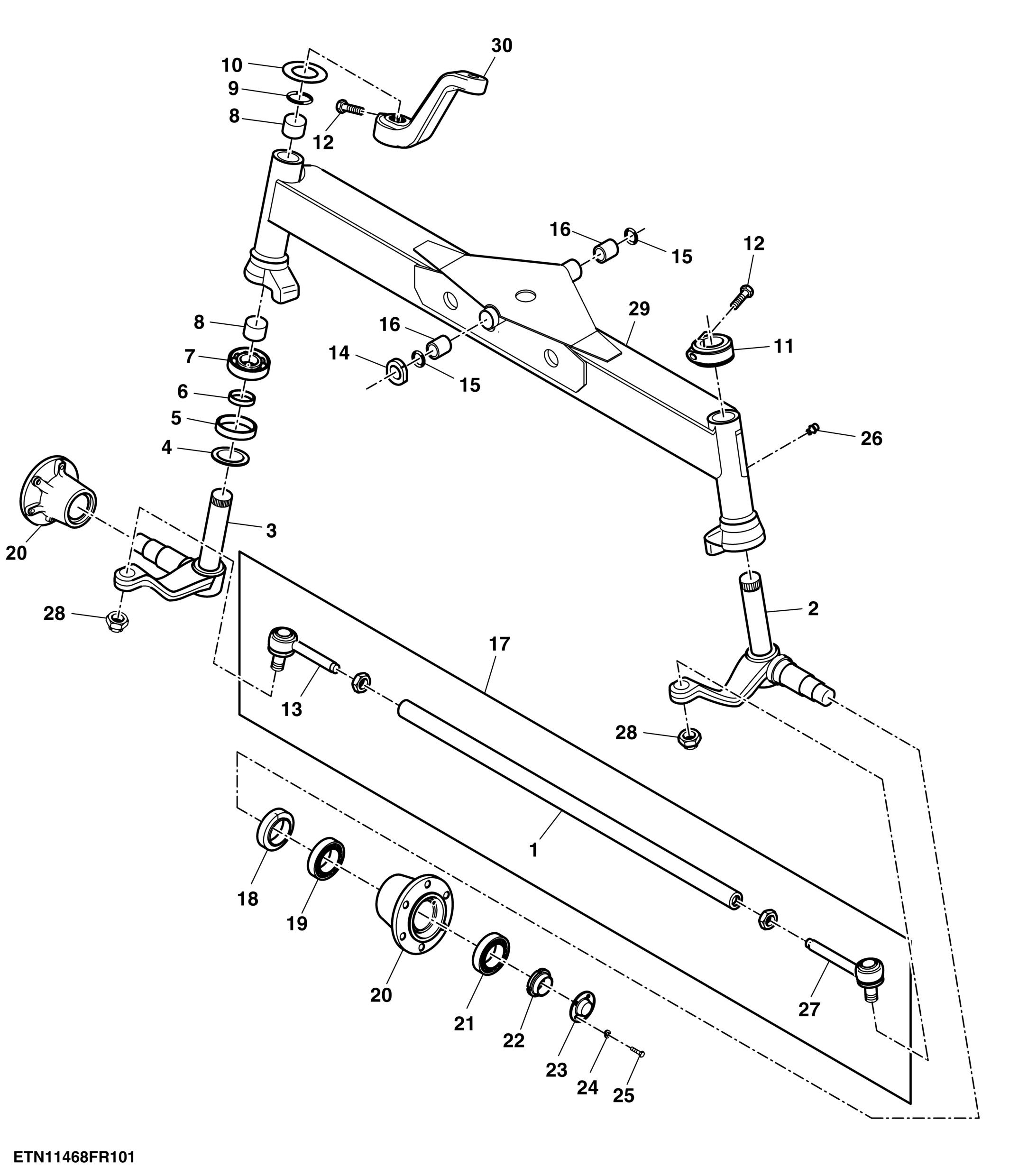 Front Axle, Mechanical Steering ( - 007319)