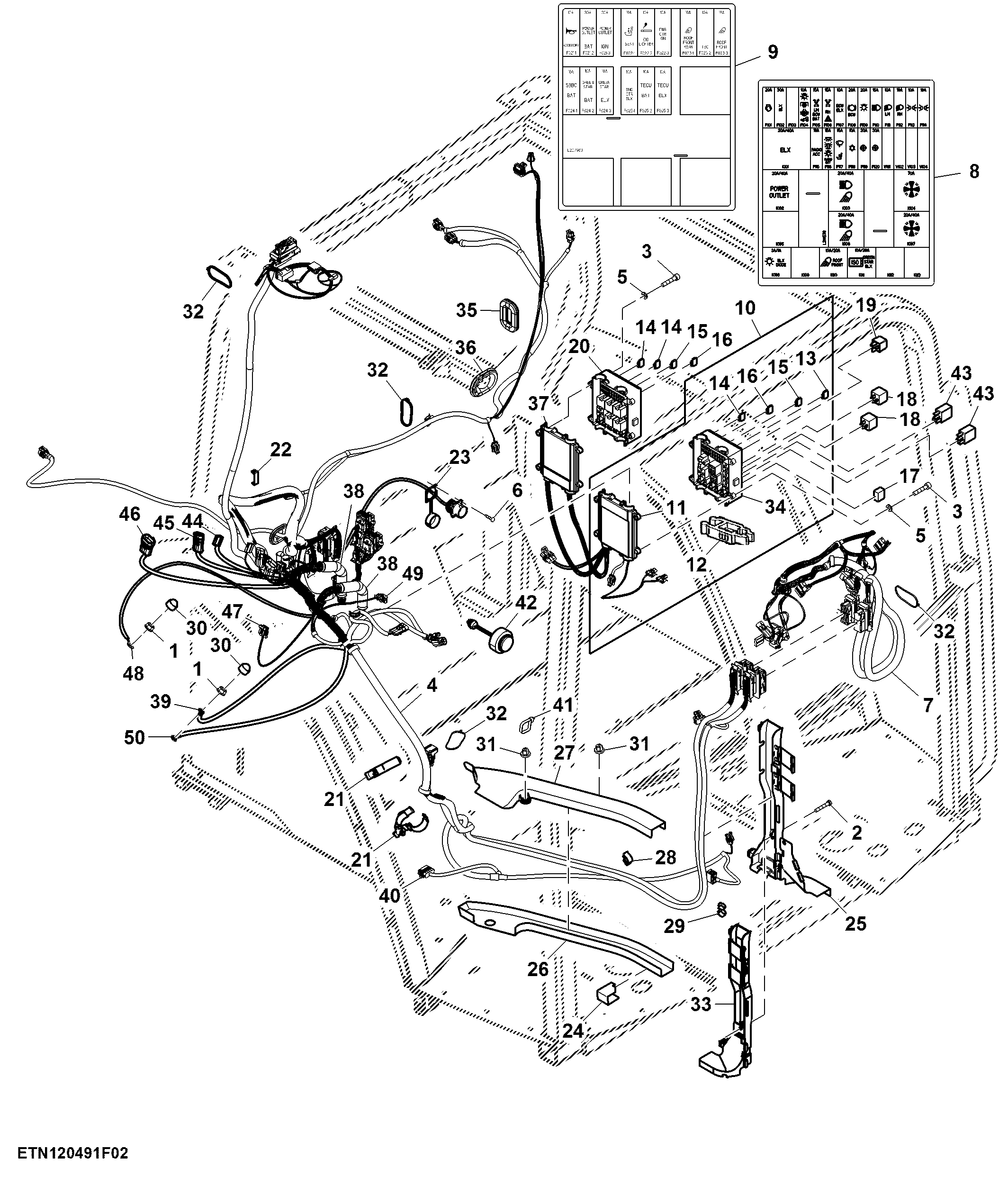 Cab Wiring Harness, W/ AutoTrac™ Integrated