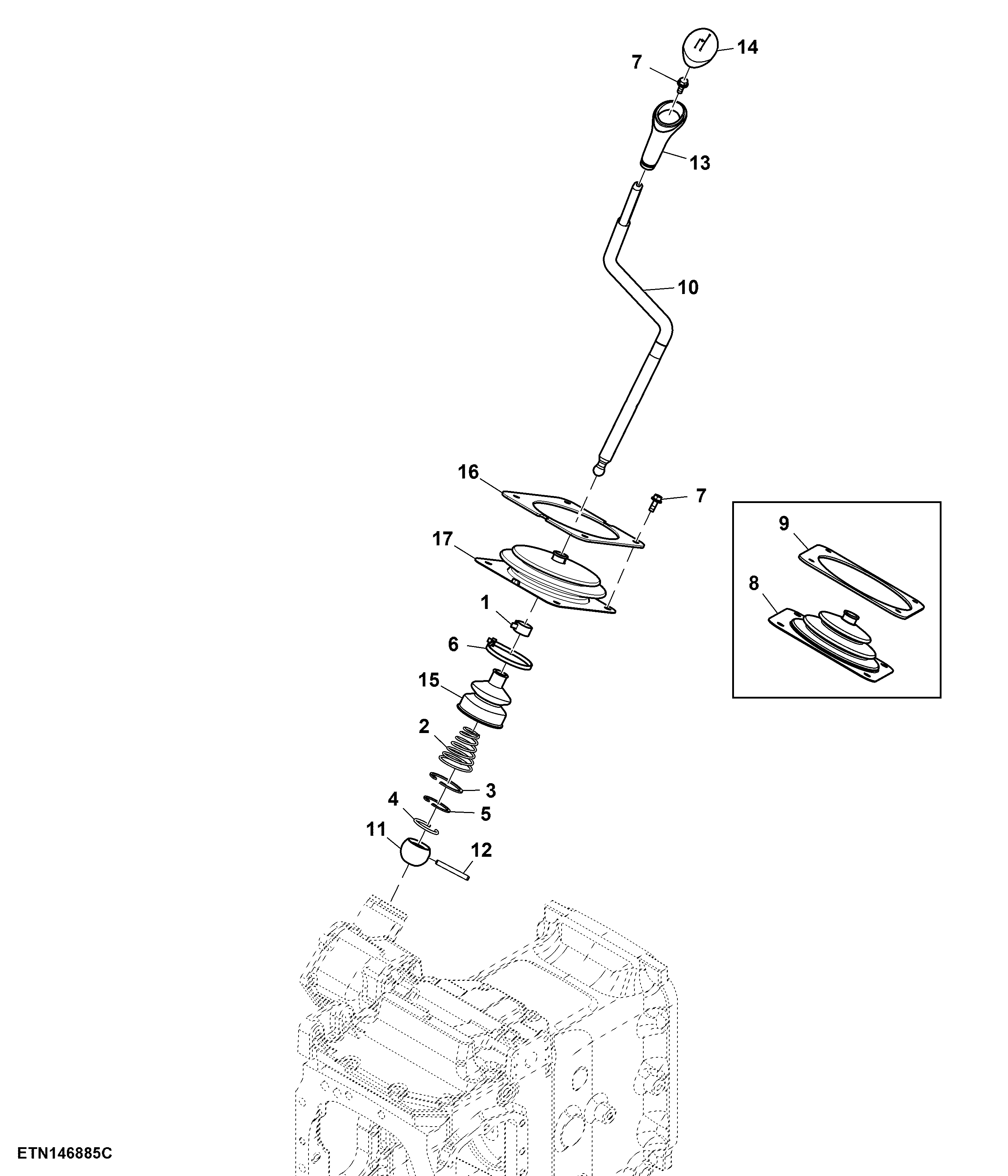 Range Shift Lever, SyncShuttle™ and PowrReverser™, OOS