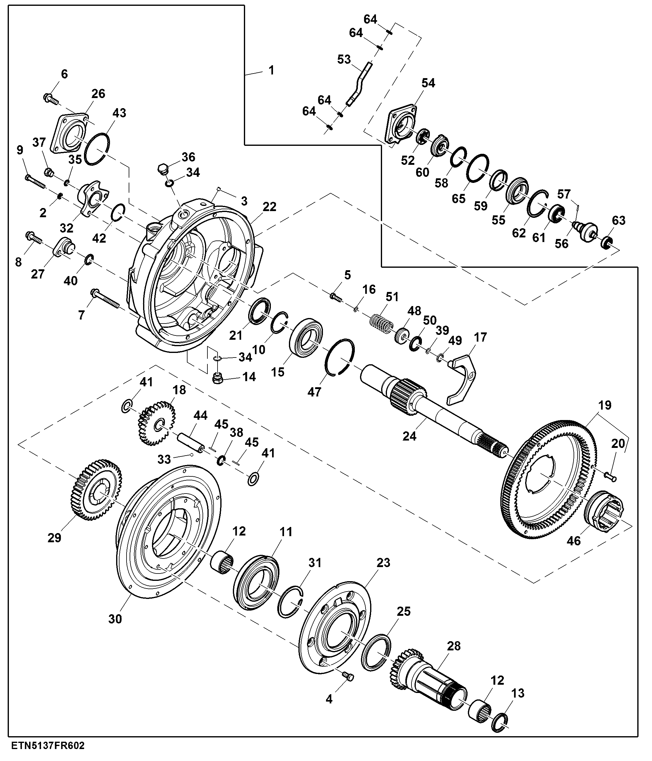 Reverser Gear Case Assembly, High Torque Fixed Speed Feeder House Drive