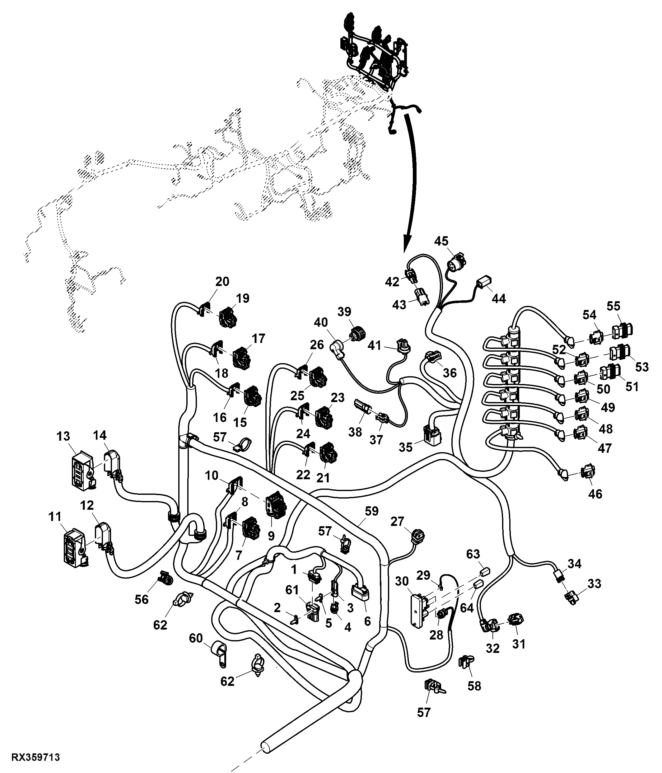 Chassis Wiring Harness, ILS™ W/ ACS™, Front Hitch, FT4 Engine (4/4) (120000 - )
