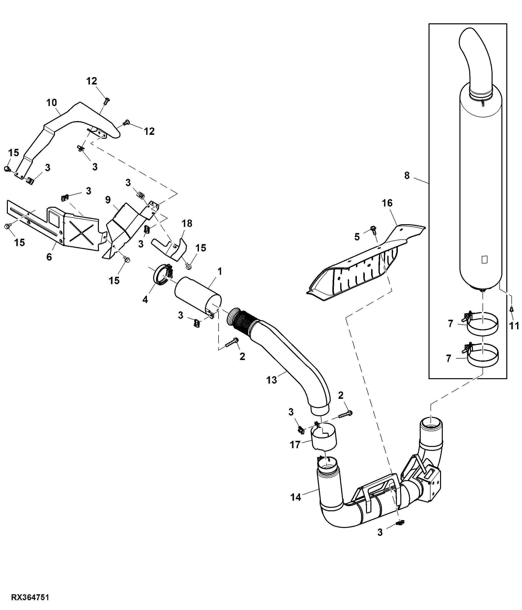 Exhaust Pipe, Tier 2, Group 47 and 48 ( - 059000)