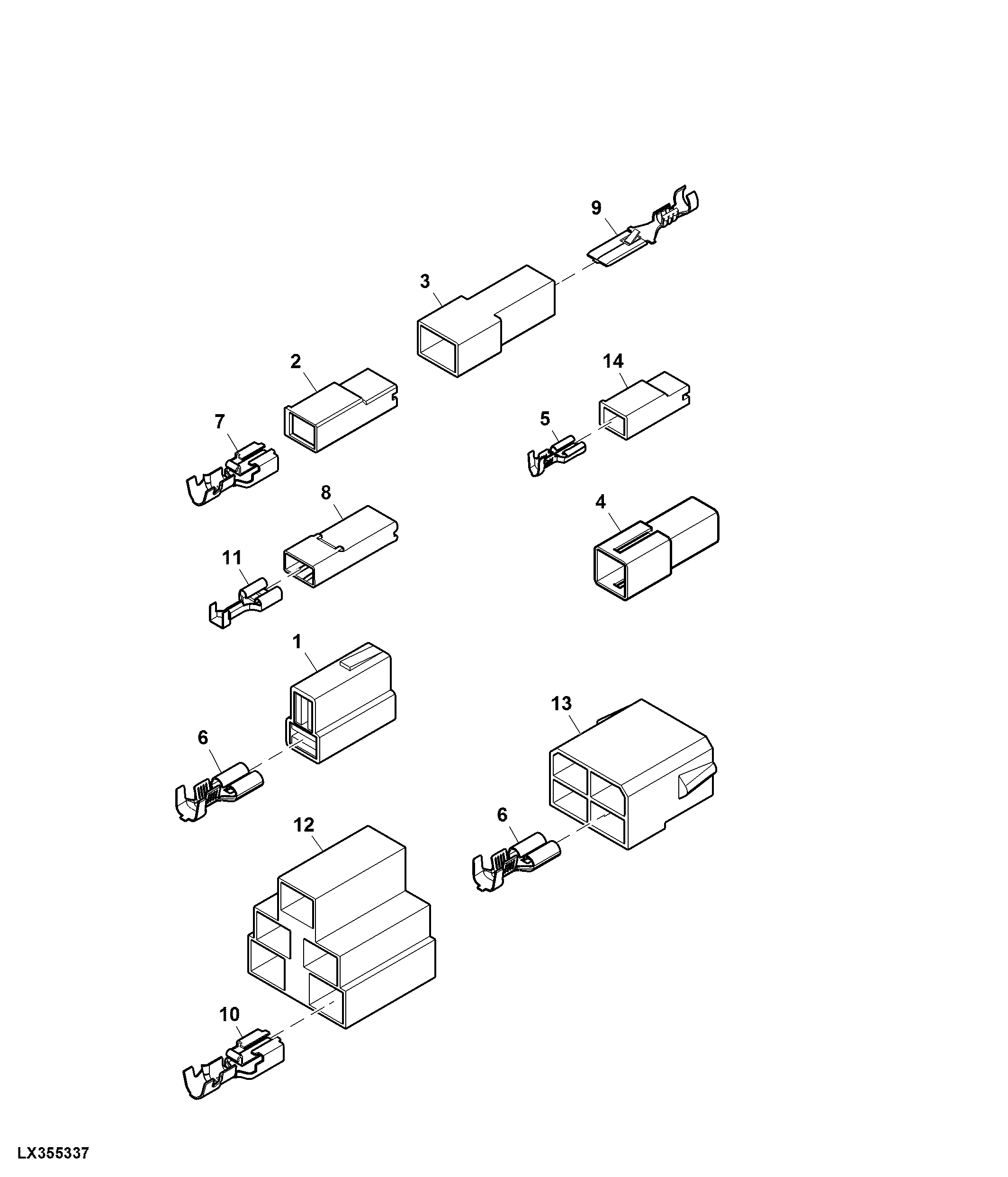 Connectors, 1-, 2-, 4- and 5- Terminal, Flat