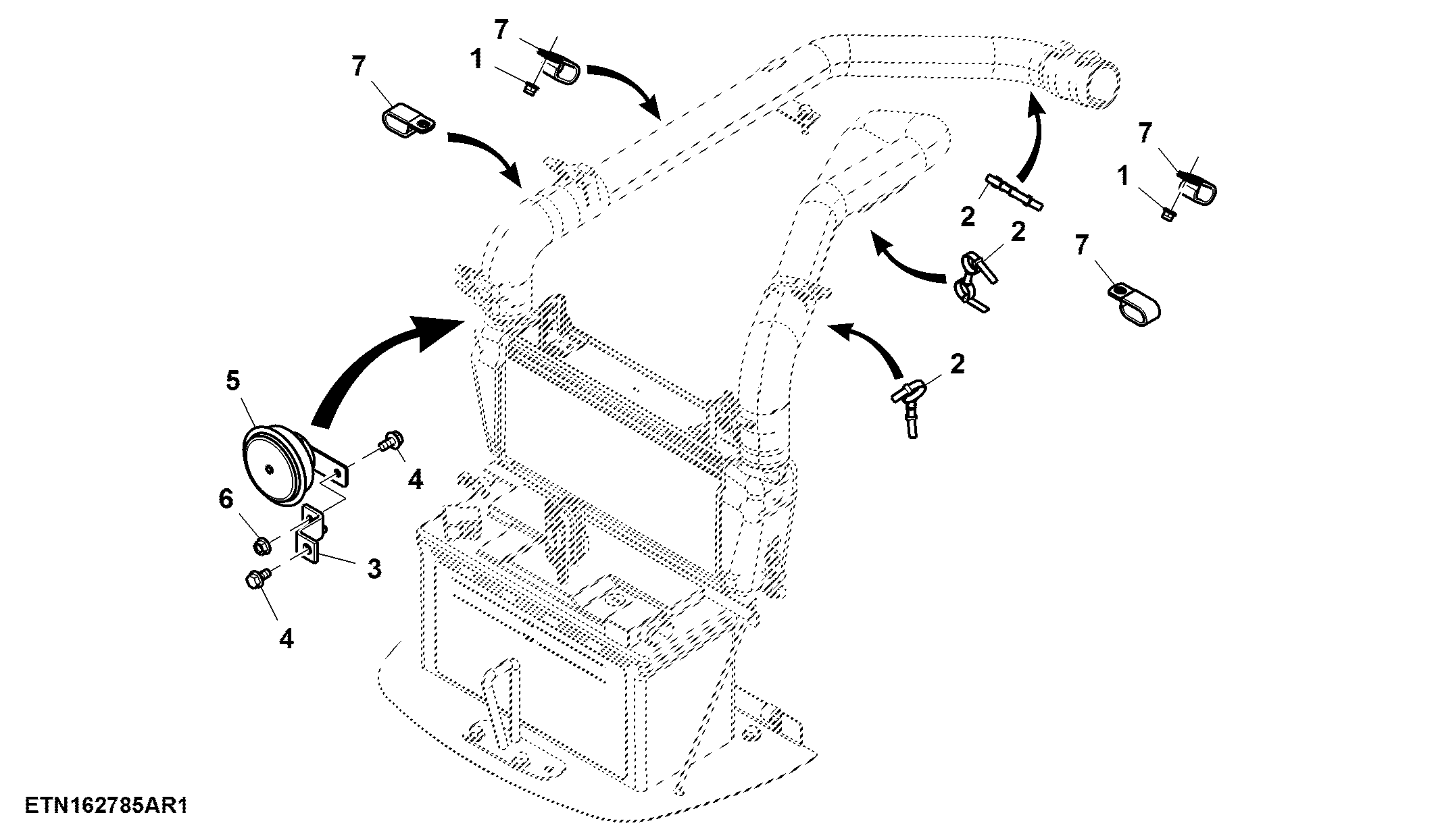 Horn Hardware Kit, Non-Telematics (060830 - )