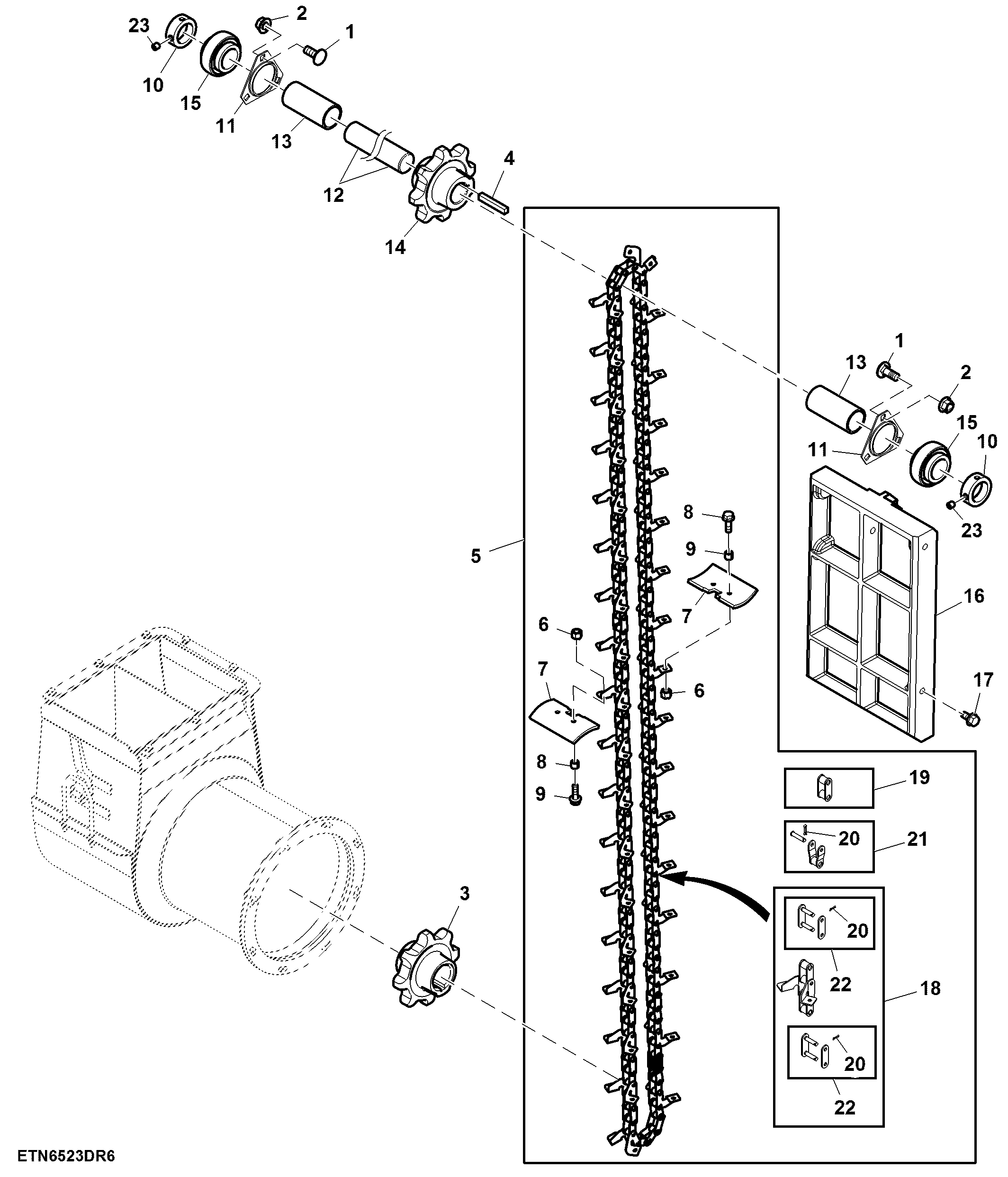 Clean Grain Elevator Chain, Regular Capacity