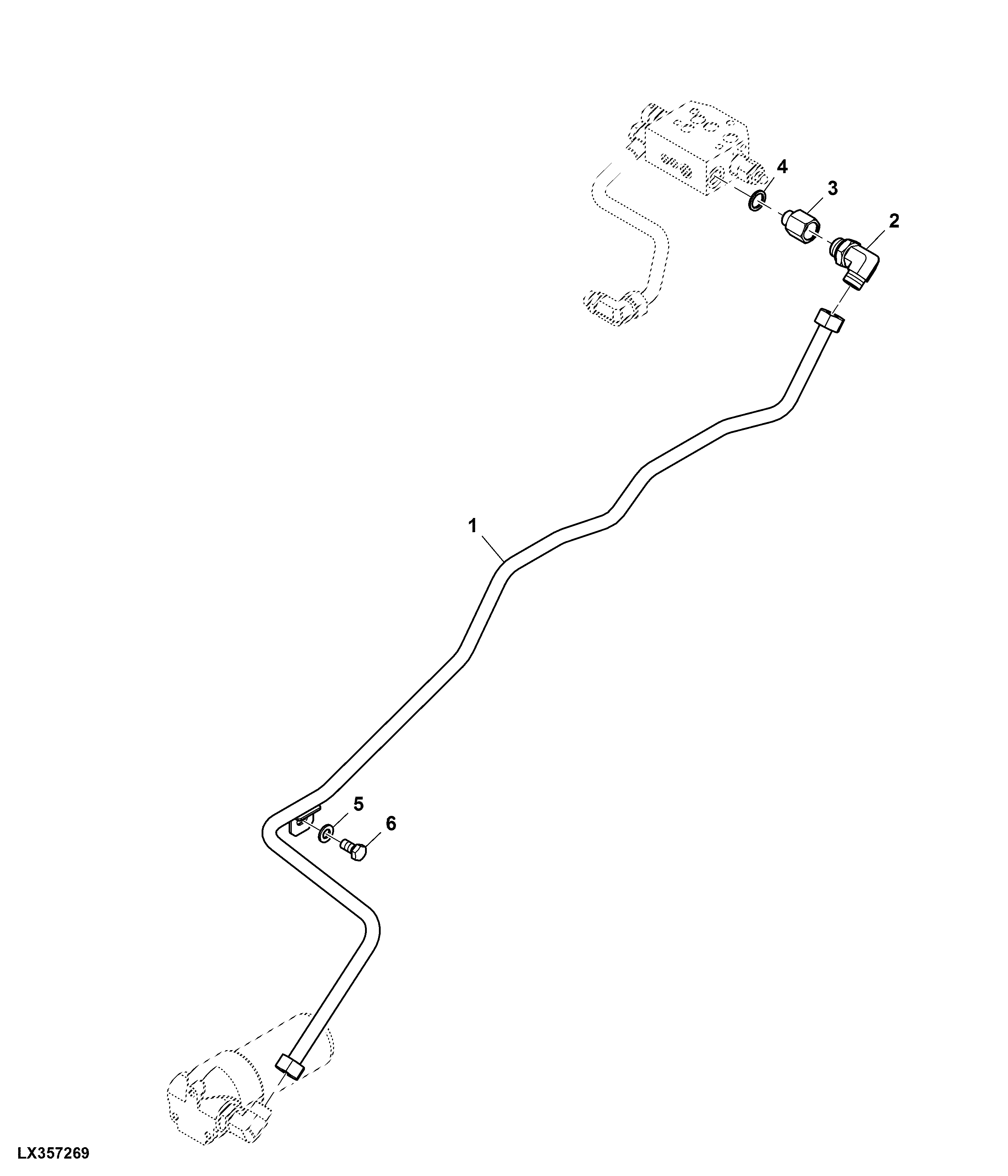 Oil Supply Lines, 2-3 Double Action SCVs, W/O Flow Divider