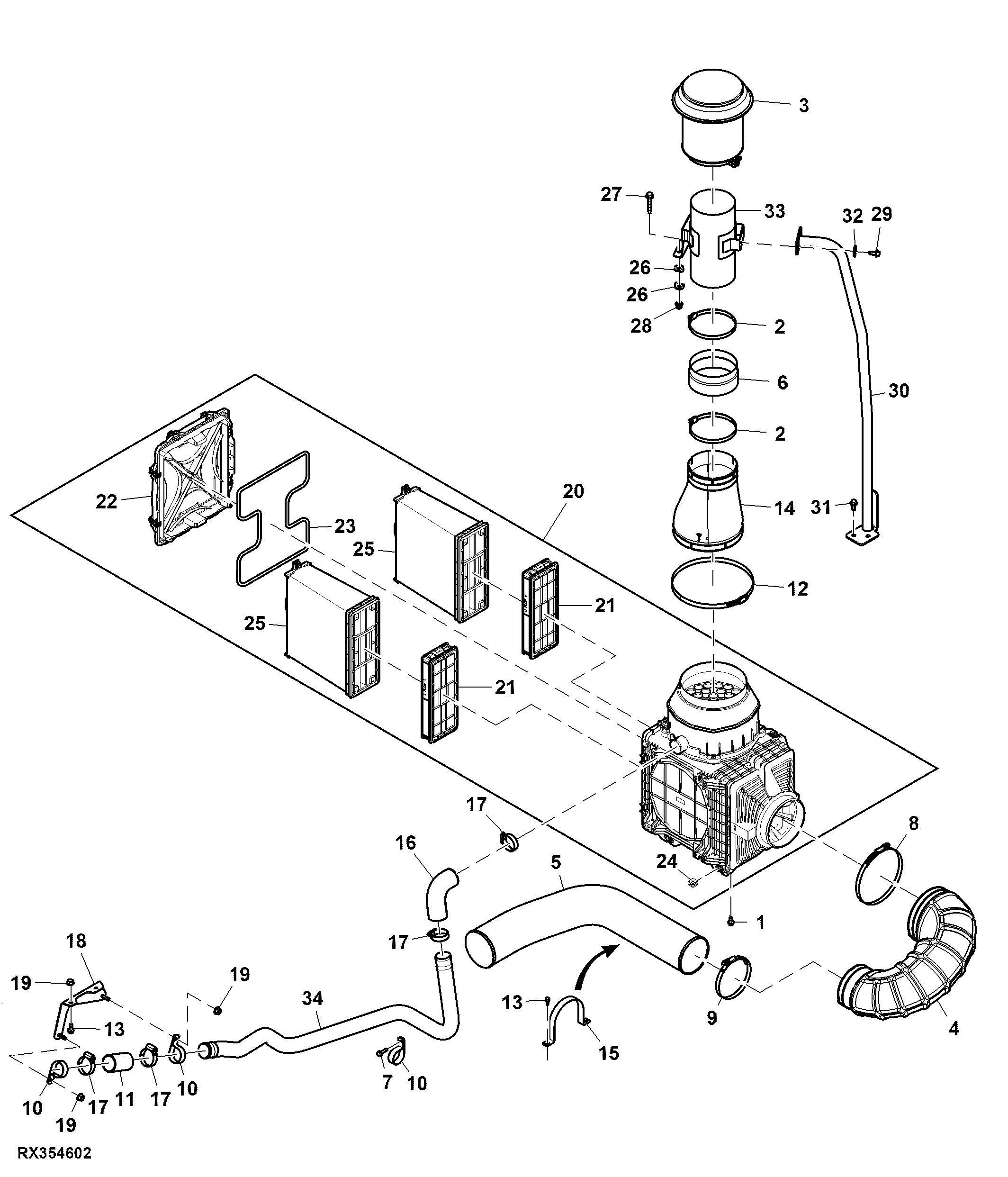 Air Cleaner, Intake, 13.5 L Engine ( - 809001)