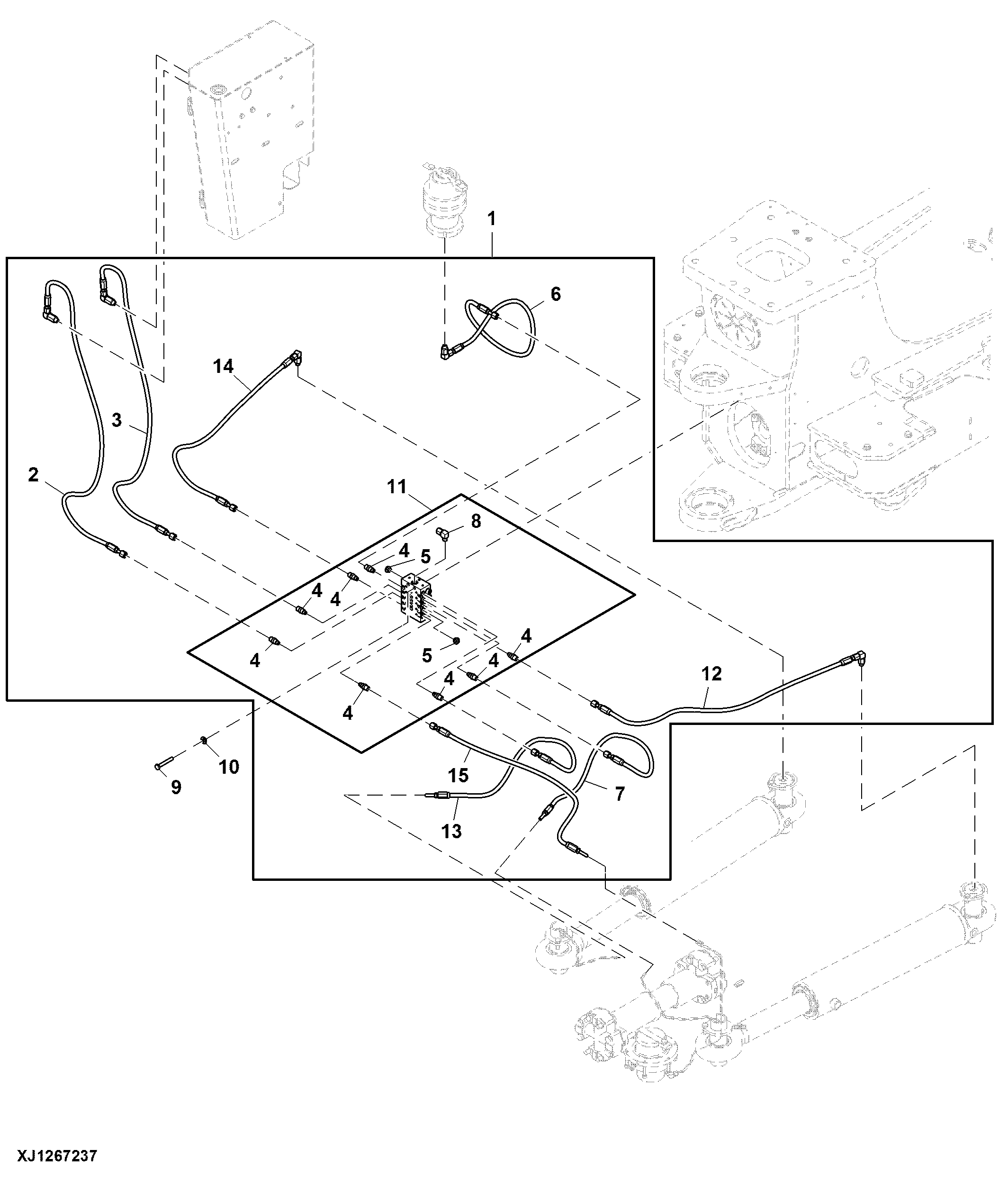 Lubrication Harness, Middle Joint and Steering Cylinder