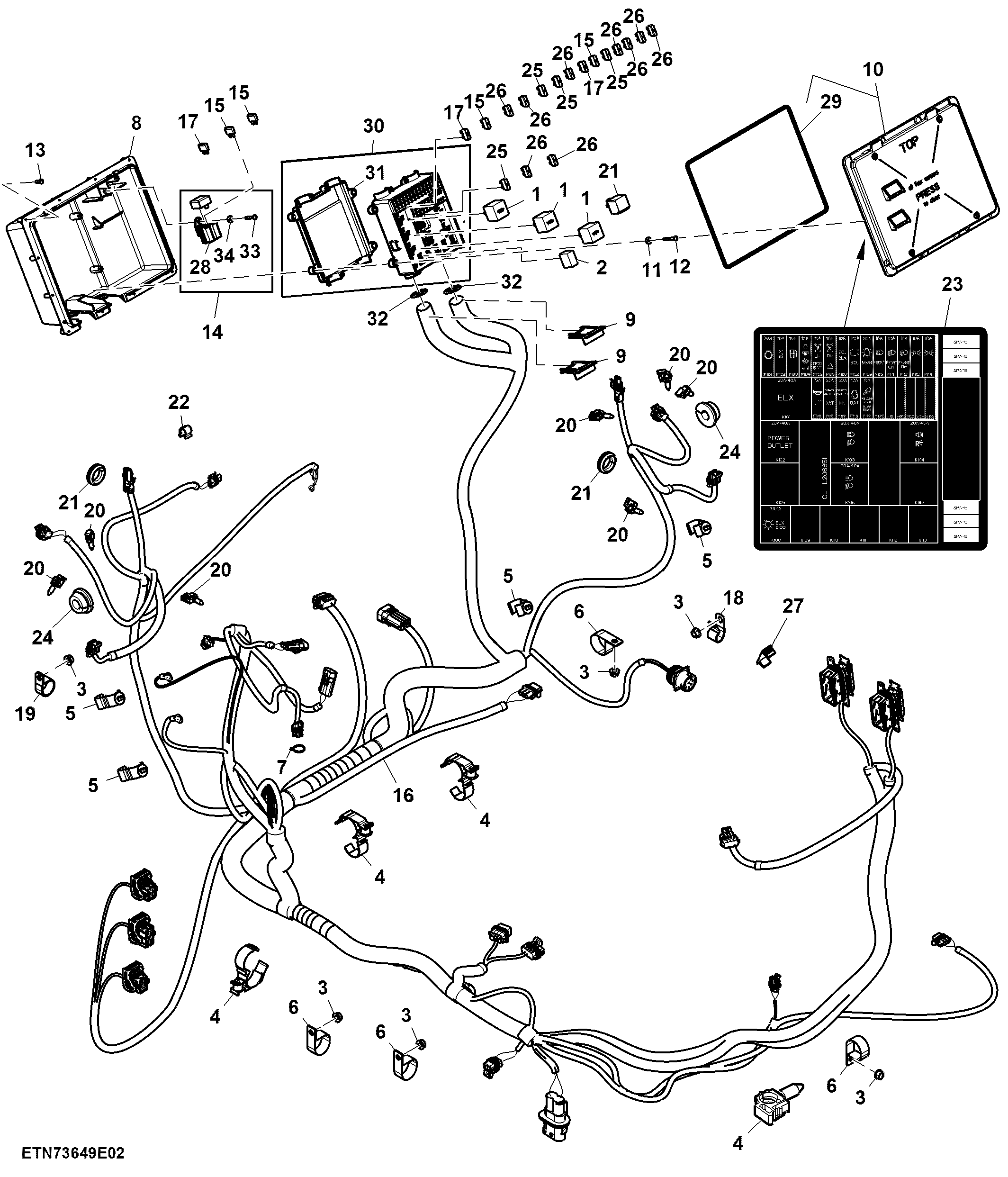 Wiring Harness, Operators Platform W/O Cab (2/2)