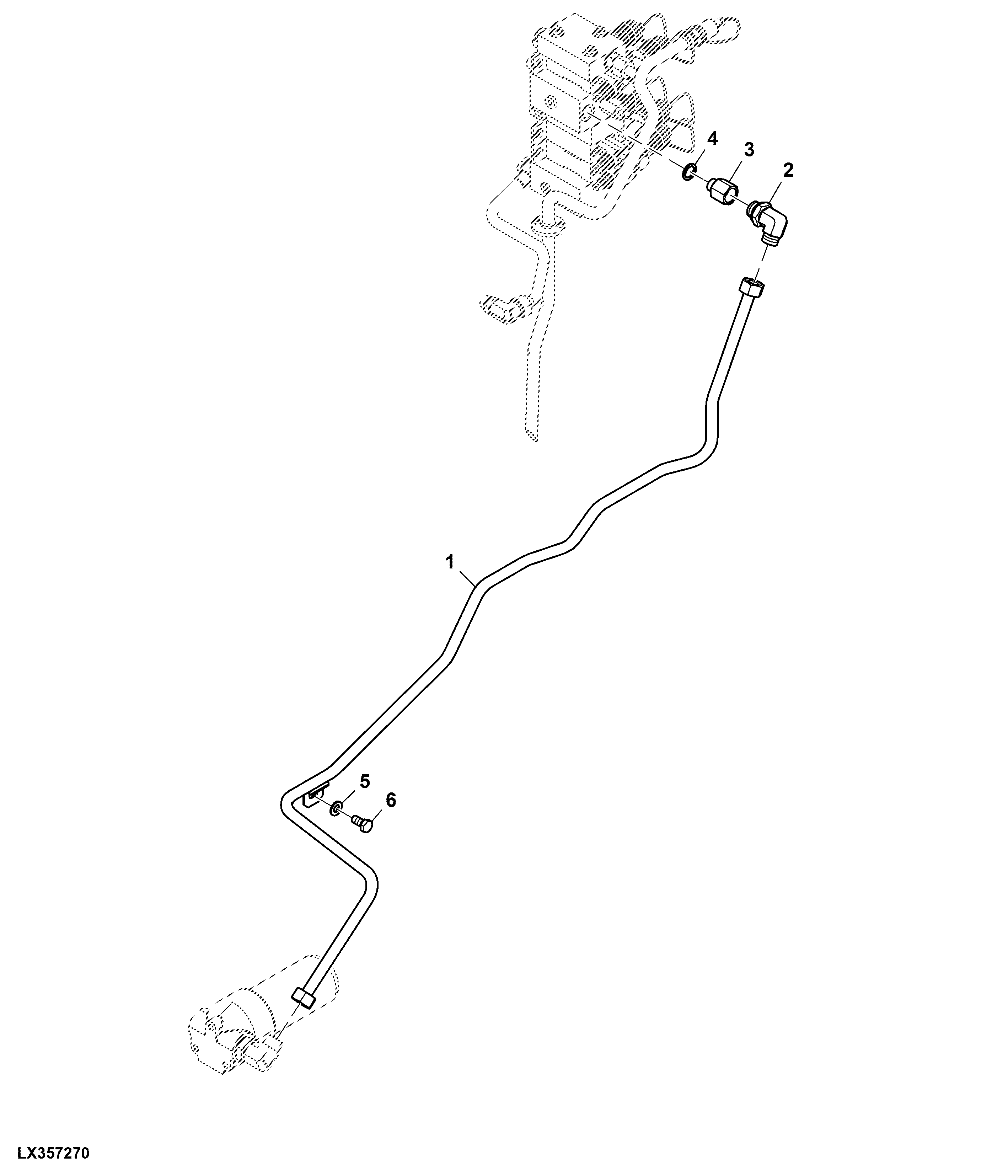 Oil Supply Lines, 3 Double Action SCVs, W/ Flow Divider