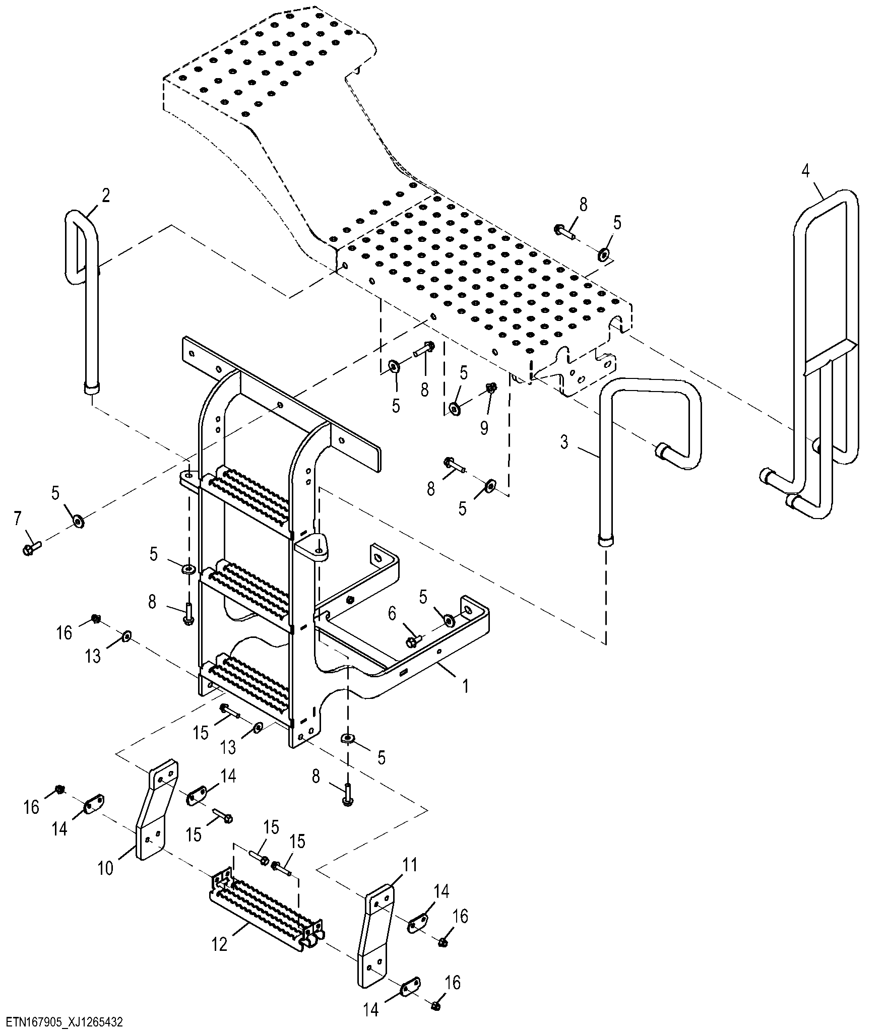 Right Side Steps and Handrails without Mudflap