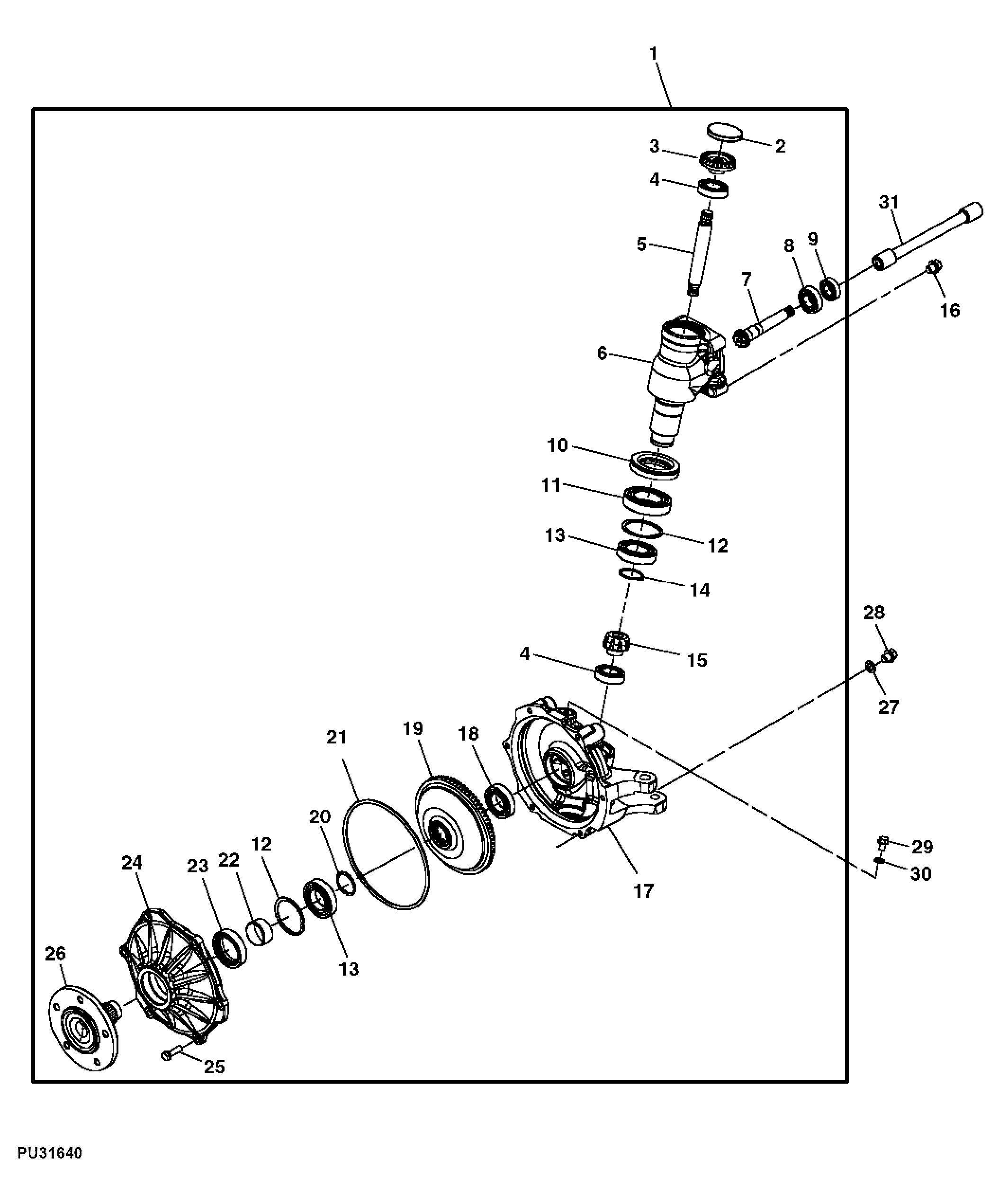 Final Drive, Hydraulic Front Wheel Drive, LH (040001 - )