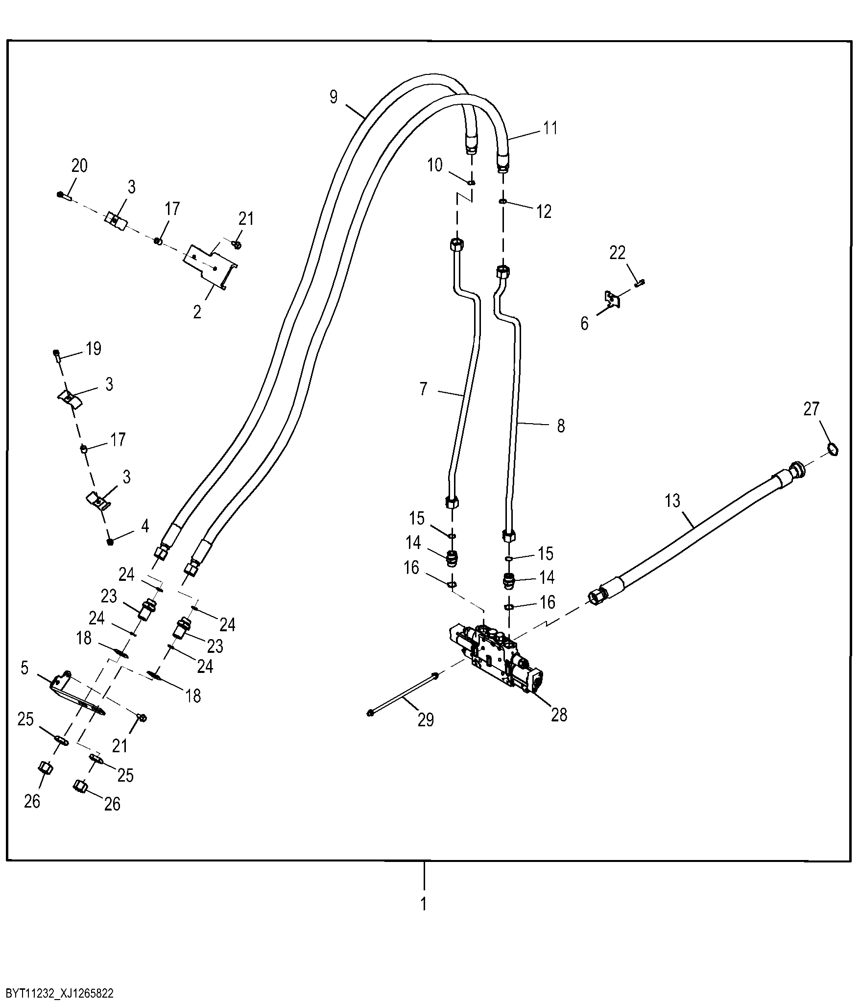 Four Function Auxiliary Control Valve and Hoses Kit, Z-Bar