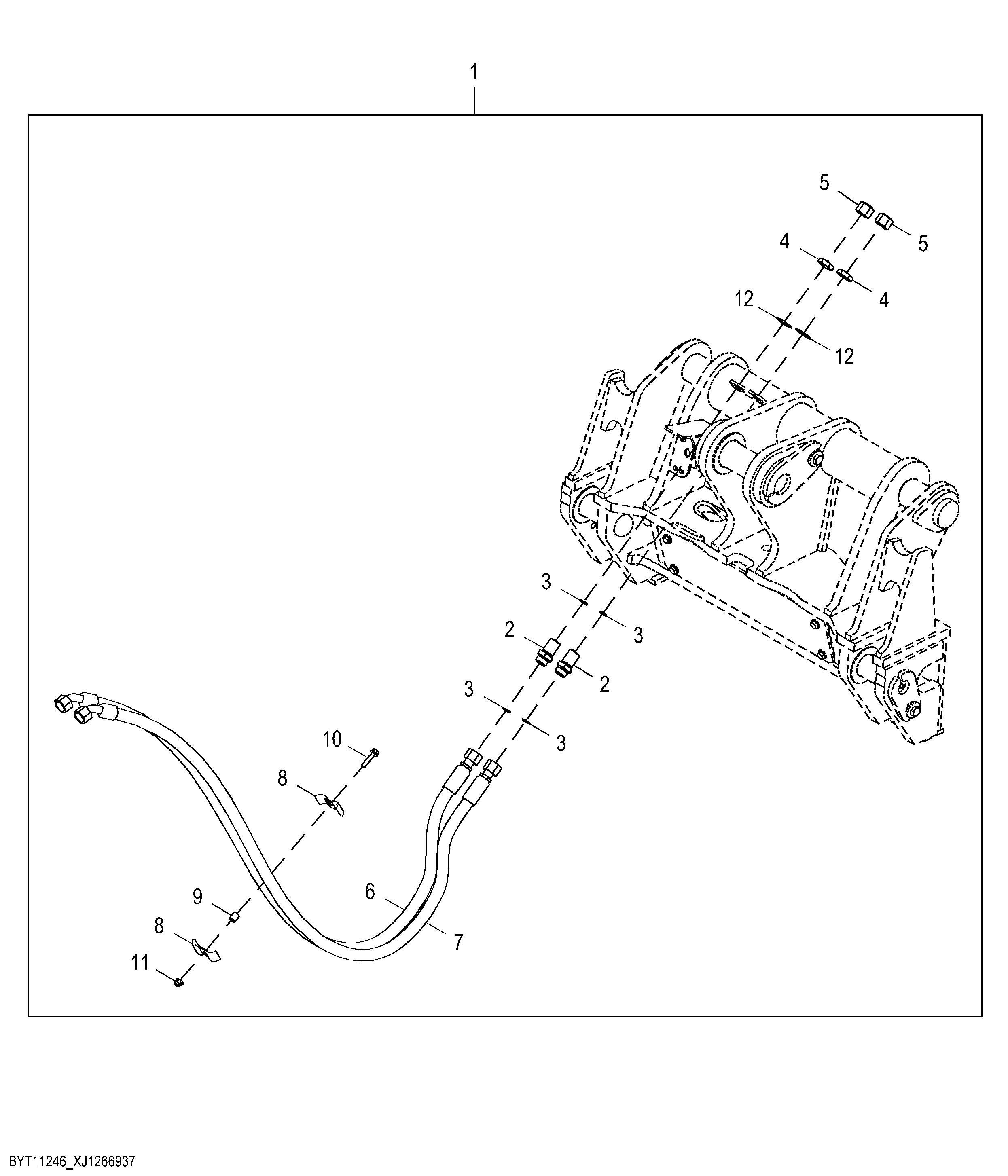 Three Function Plumbing Boom to Coupler Kit