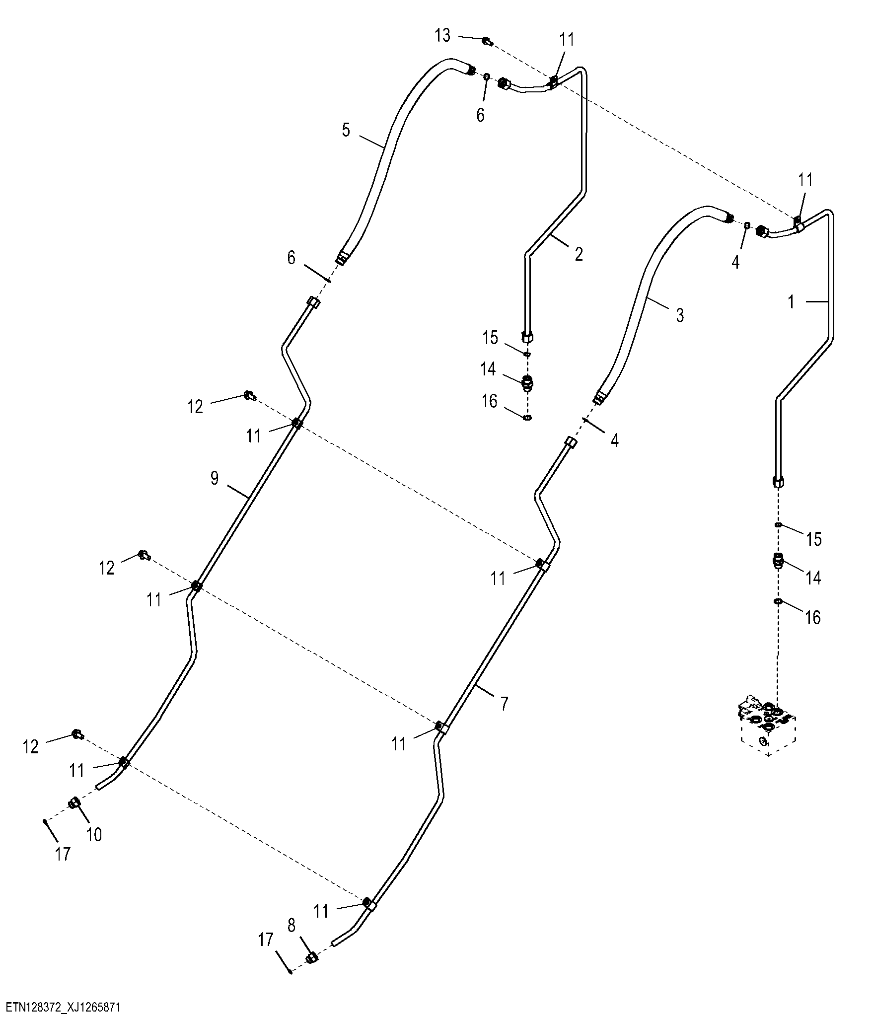 Hydraulic Plumbing,Tool Carrier Linkage ( - 15417)