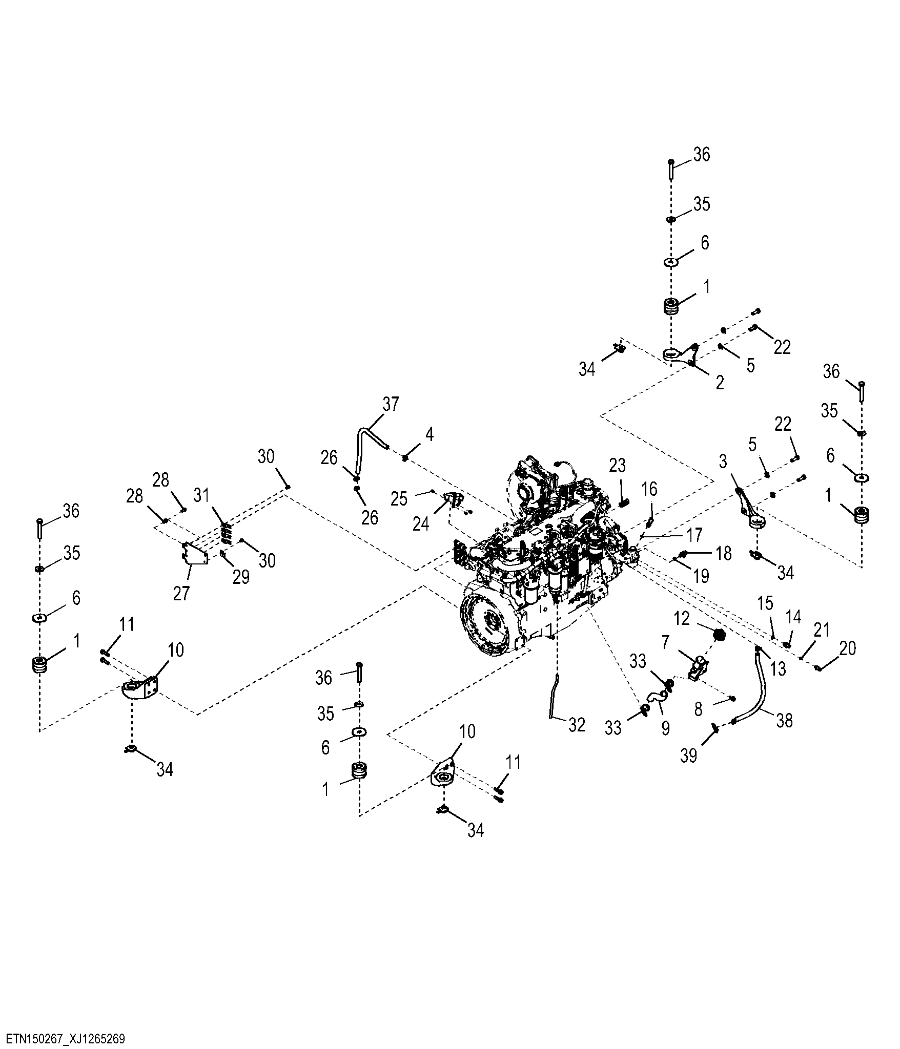 Engine Mounting Parts (Engine 6068DW501-DZ114141)