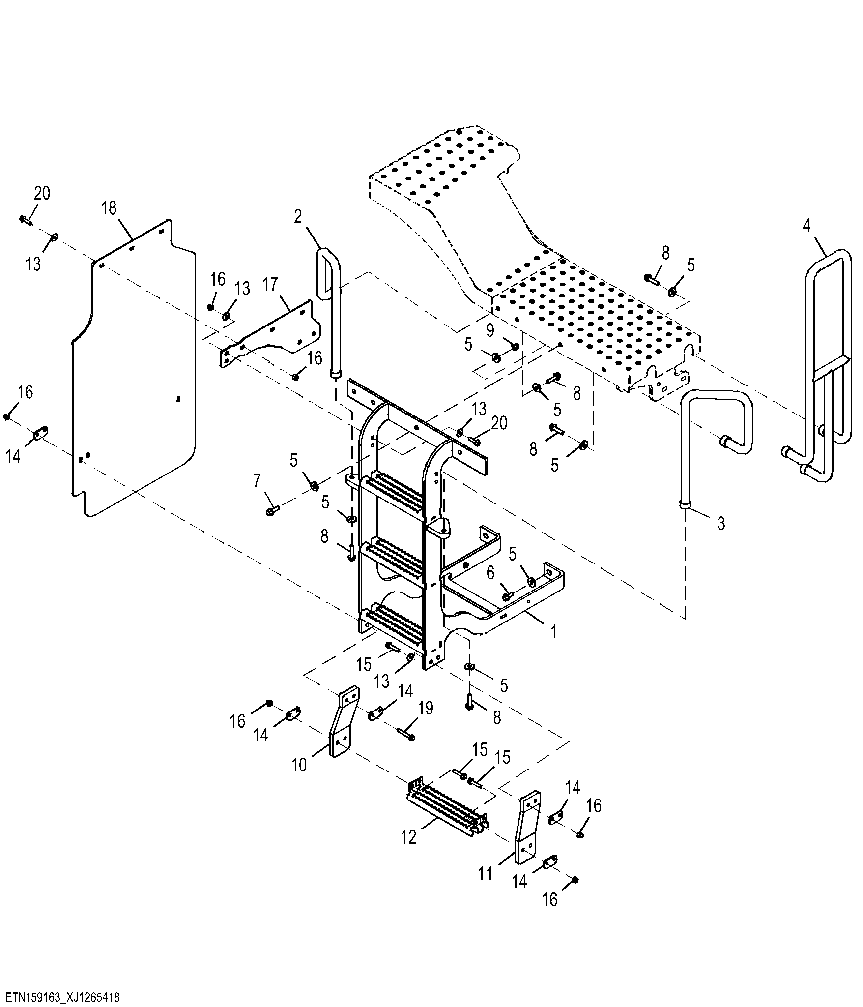 Right Side Steps and Handrails with Mudflap