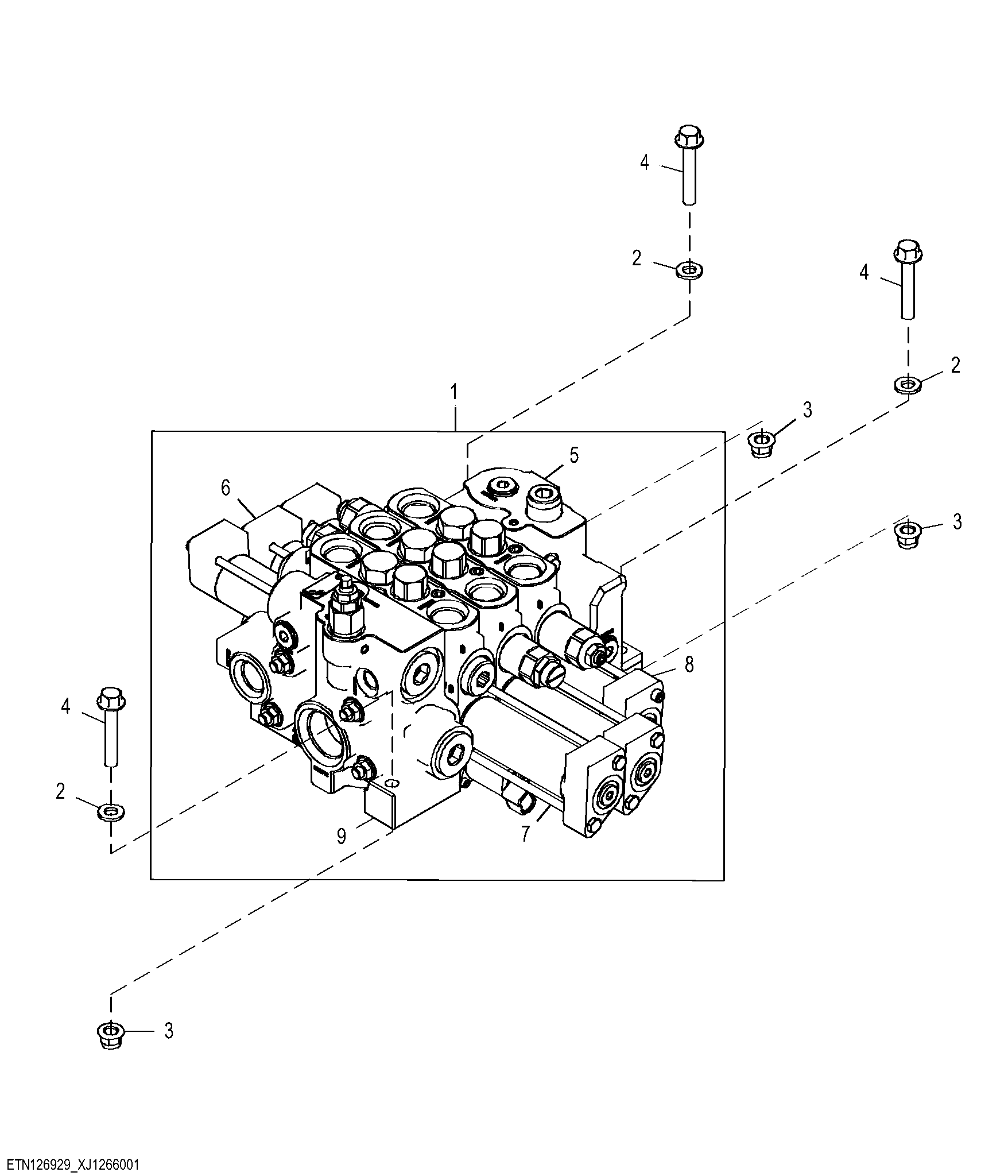 Three Spool Control Valve, Tool Carrier ( - 12629)