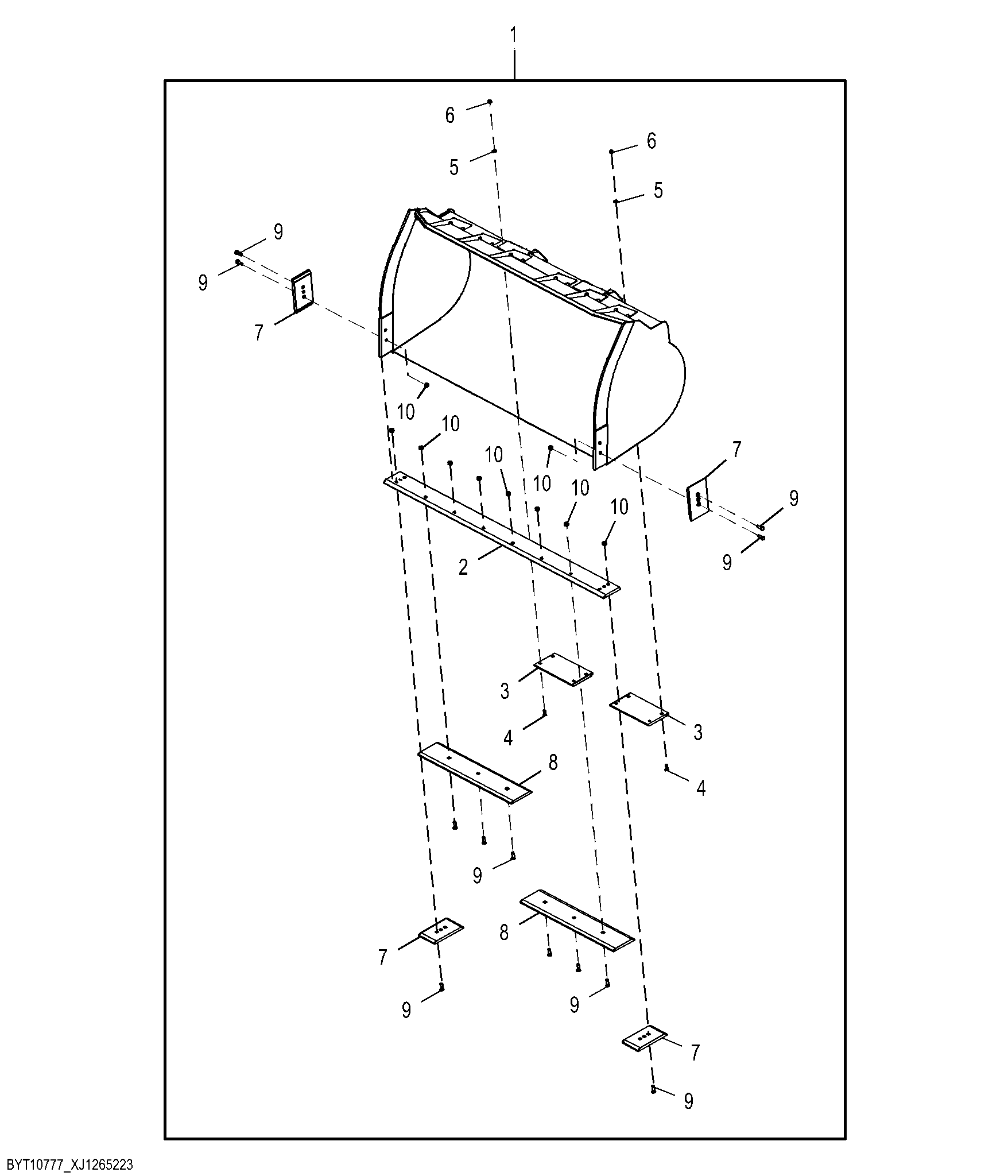 Hi-Vis Light Material Coupler Bucket Kit, 3.5 m³ (4.5 yd³)