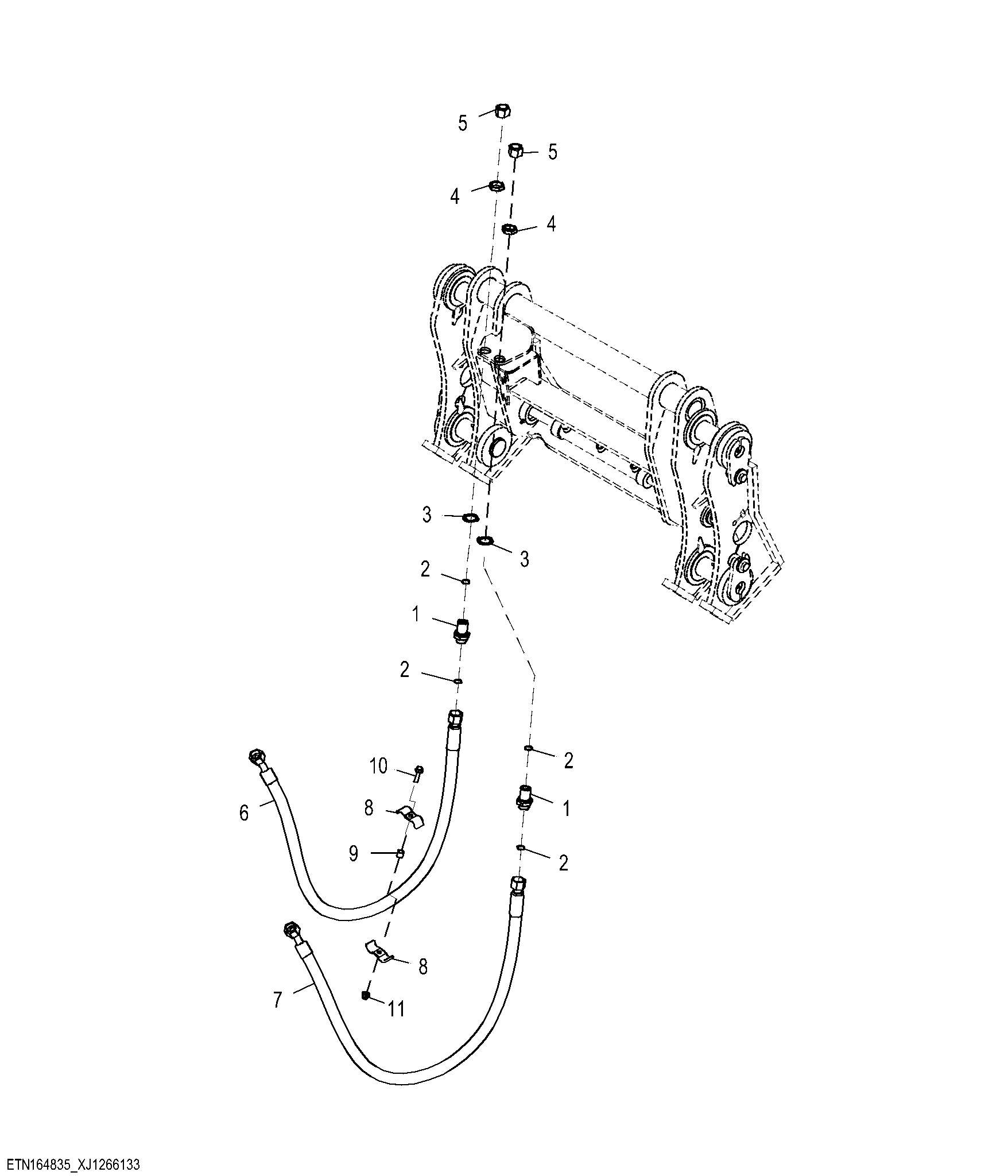 Third Function Boom Hydraulic Lines, Tool Carrier