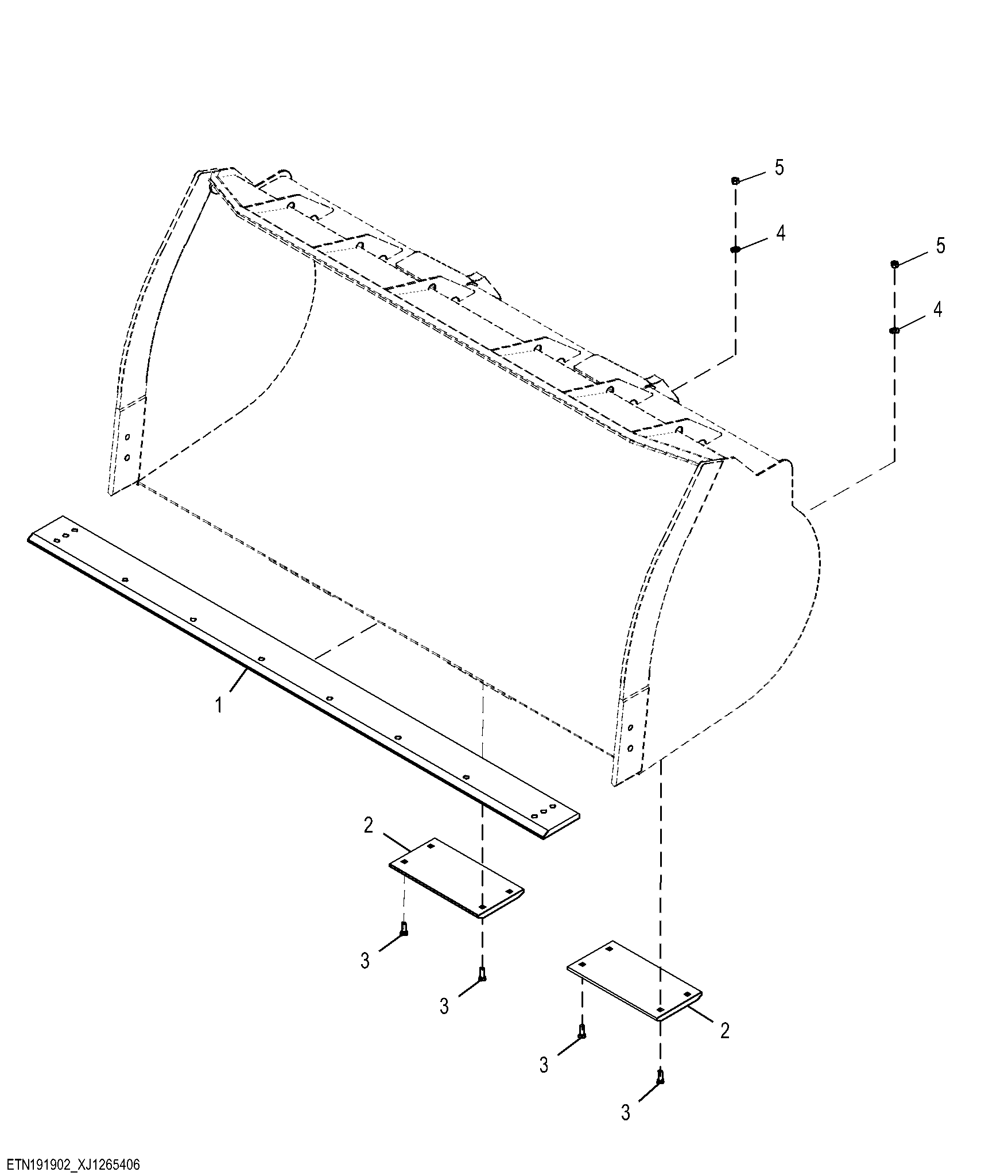 Light Material Standard Coupler Bucket (4.5 yd³)