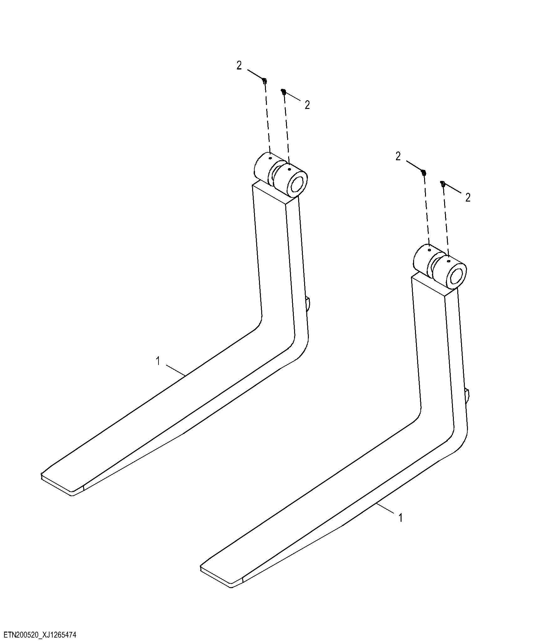 Hi-Vis Coupler Fork Tines (48 in.)