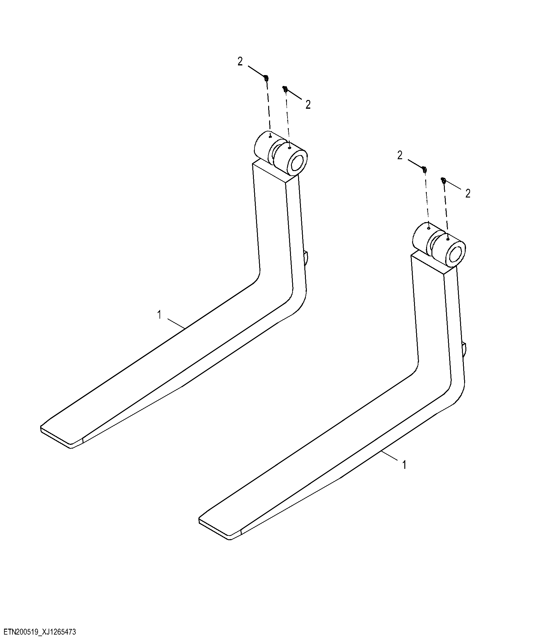 Standard Coupler Fork Tines (48 in.)