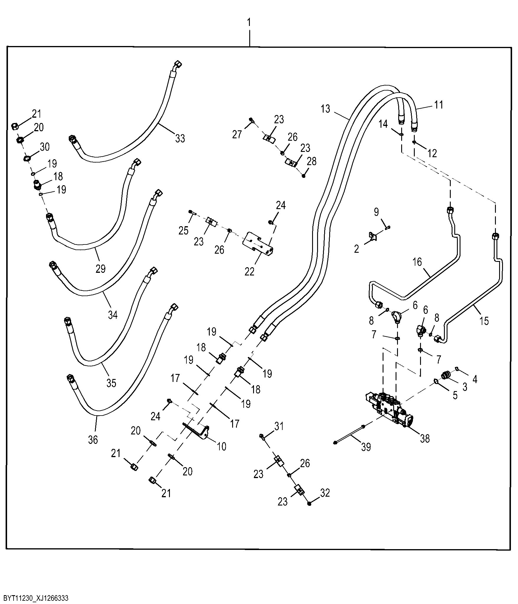 Three Function Auxiliary Control Valve and Hoses Kit ( - 15417)