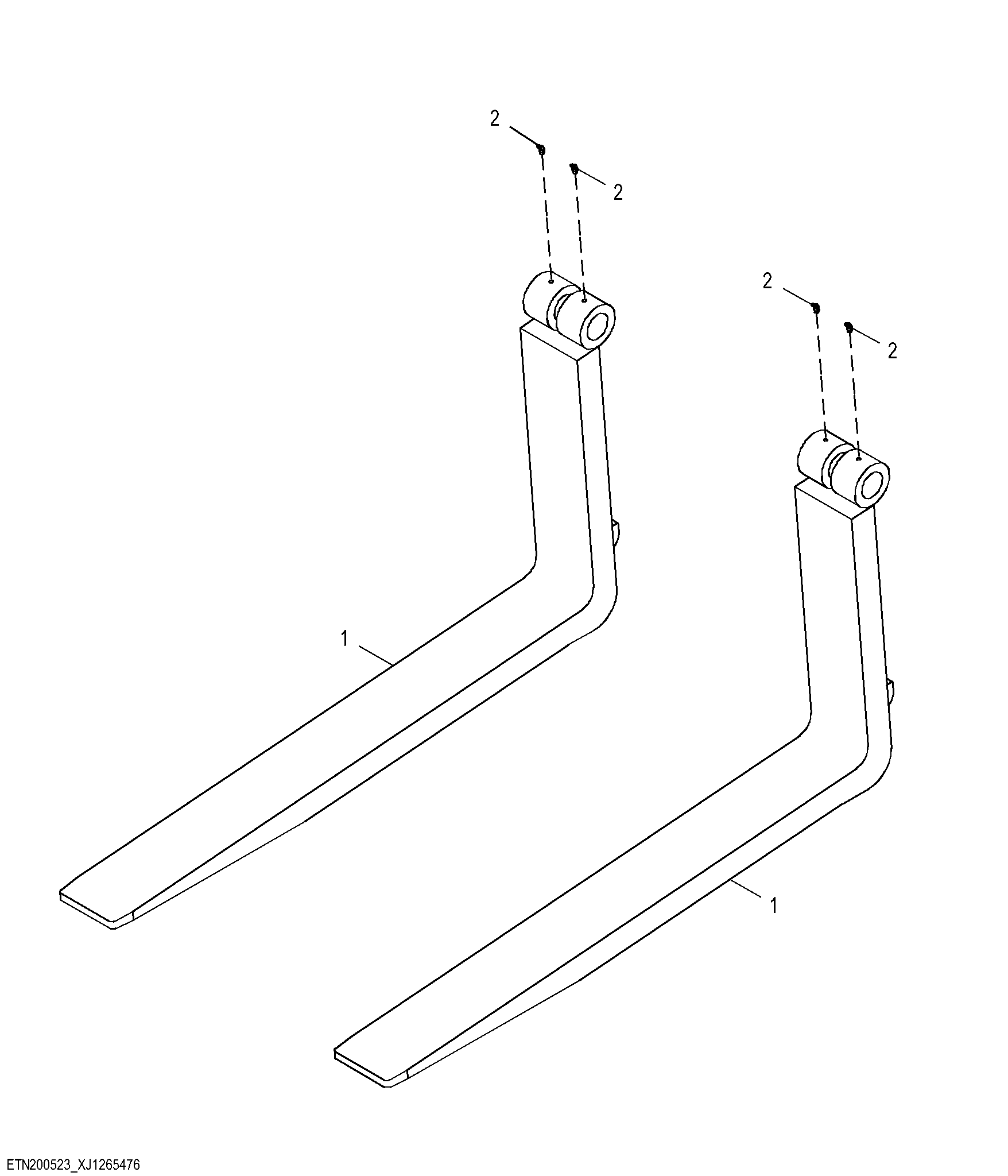 Hi-Vis Coupler Fork Tines (60 in.) (002232 - )