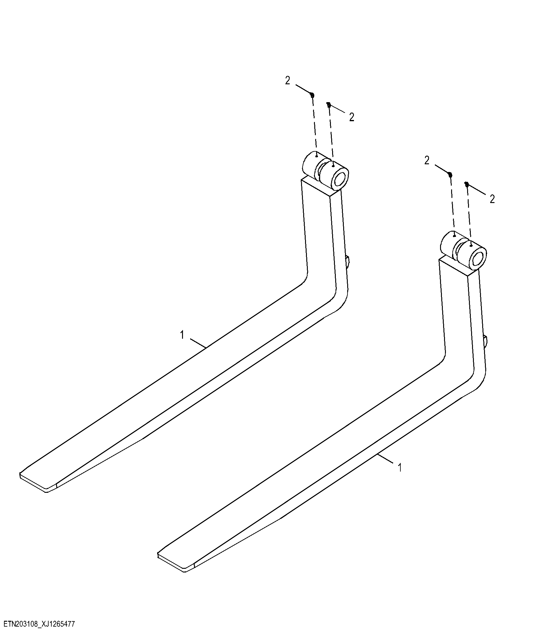 Standard Coupler Fork Tines (72 in.)