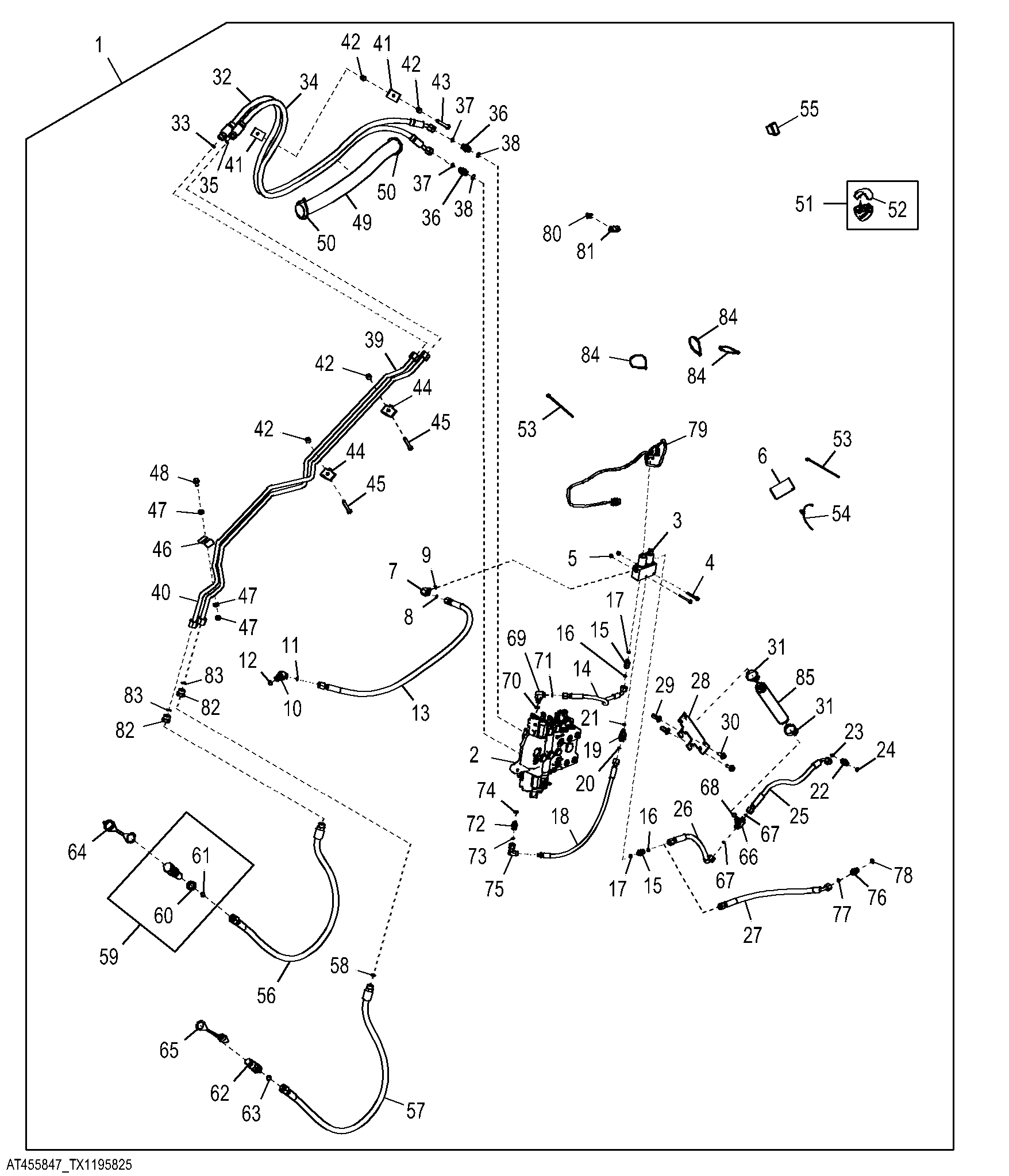 Auxiliary Loader Control Valve with 3-Function Hydraulics, Single Lever ( - 292974)