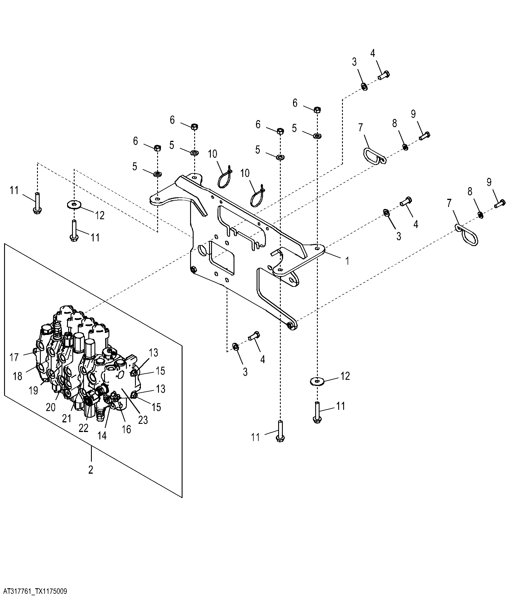 Backhoe Valve, Six Function Pilot with Extendable Dipperstick and Select Flow