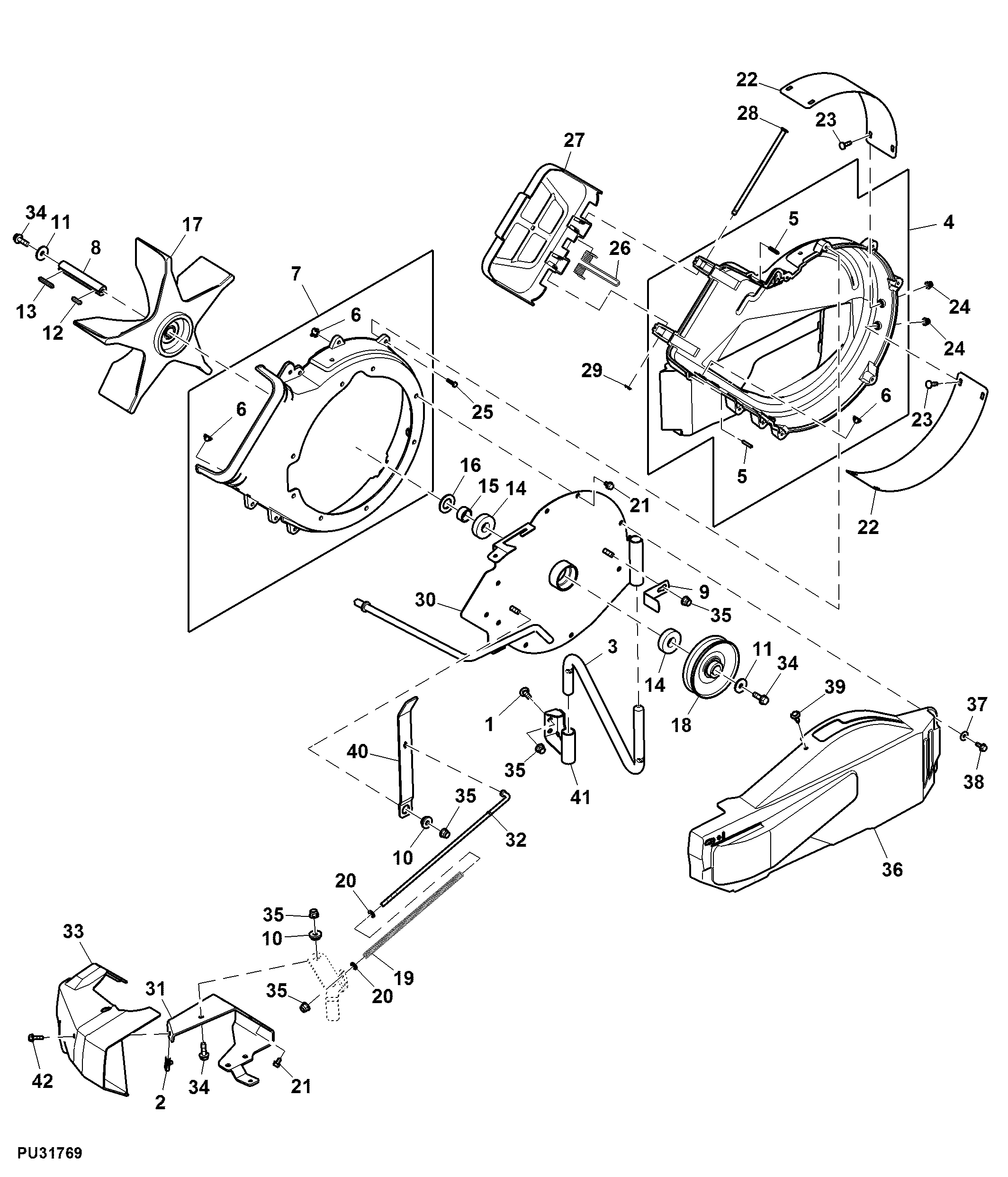 Attachment, Powerflow, 54HC inch, (2/3) (070001 - )
