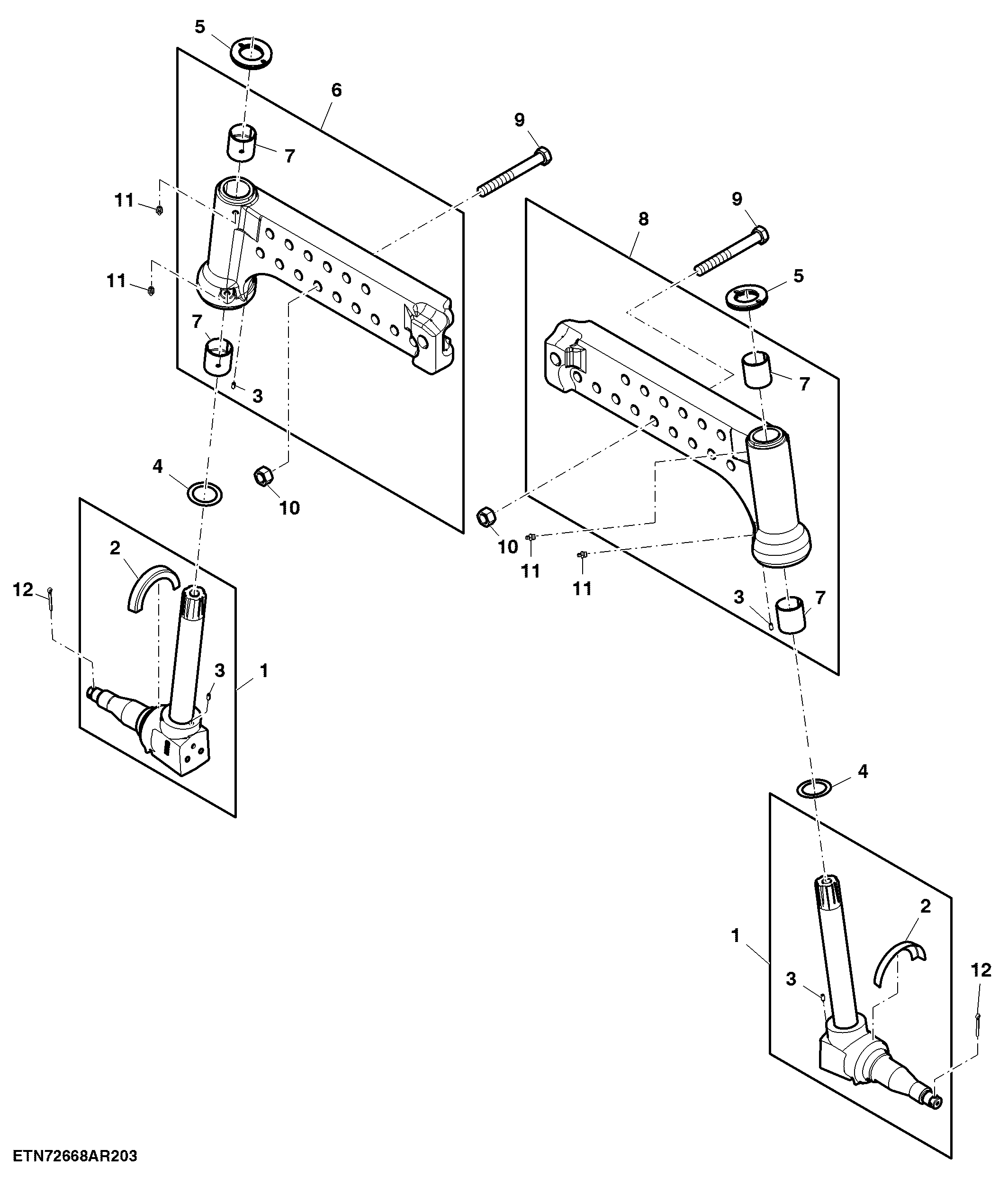 Front Axle Knee, 2WD Front Axle, W/O Track Extension