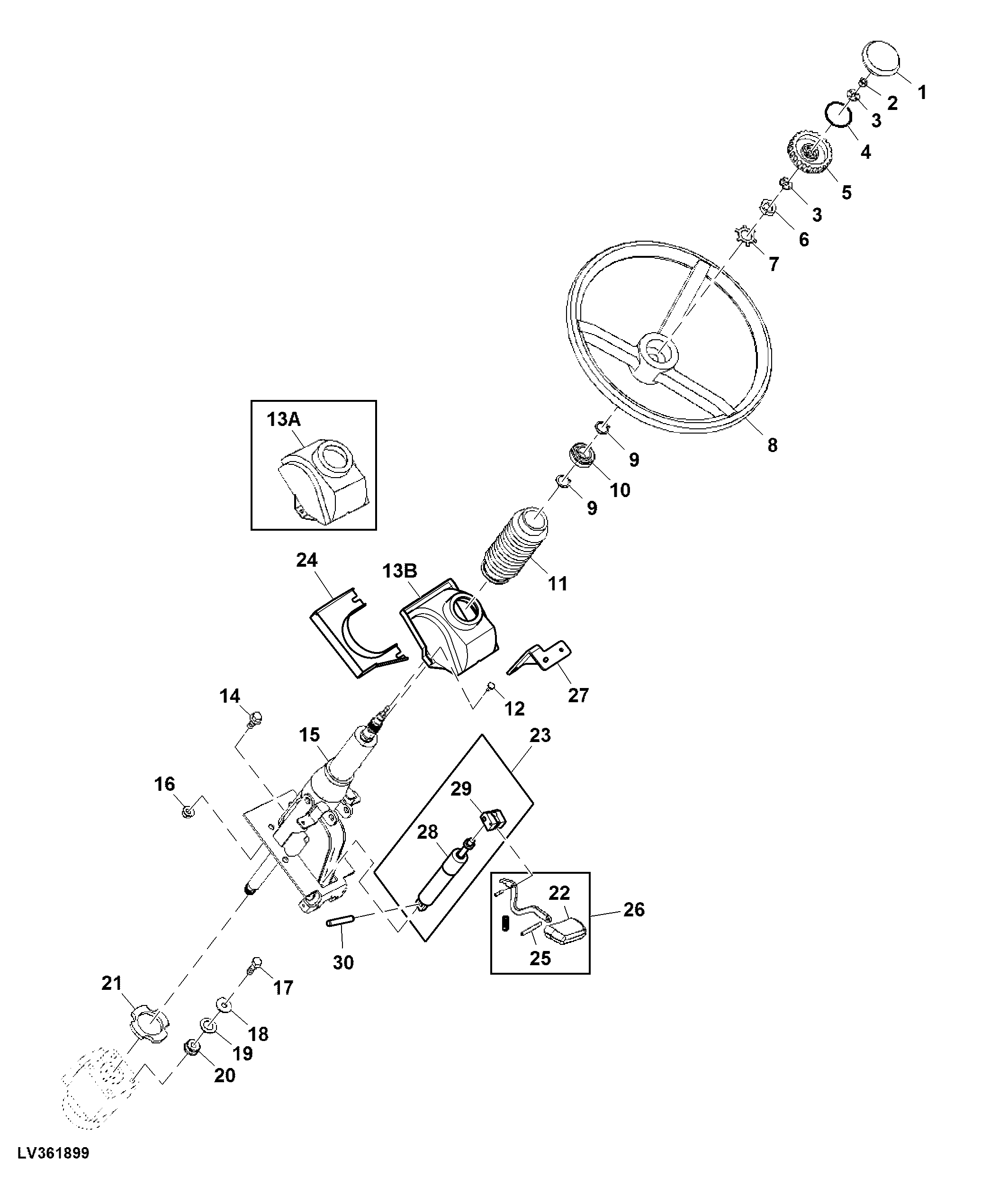 Tilt Steering Column (With CAB/Isolated Open Operator Station) ( - 420000)