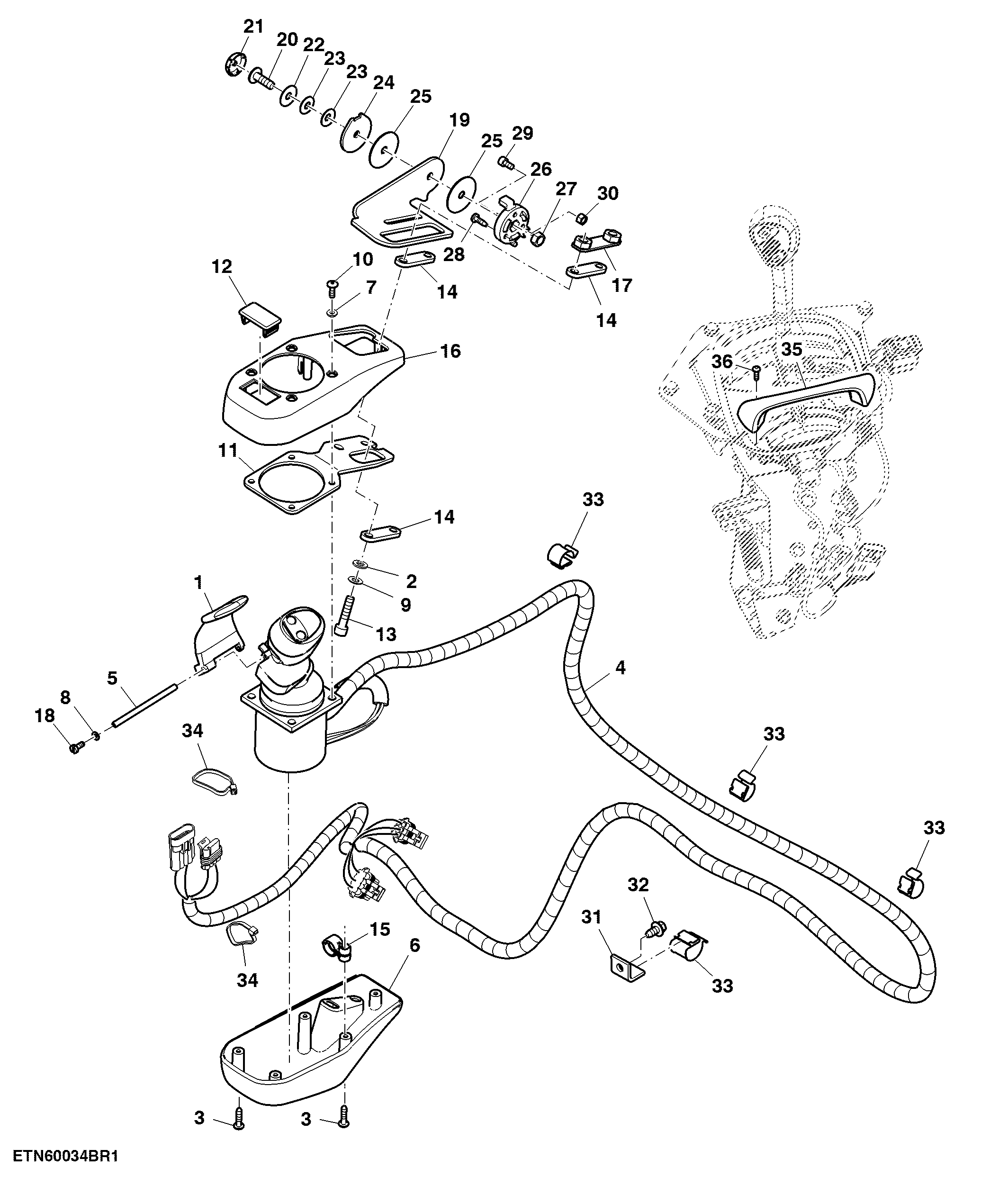 Multi Function Lever, Armrest Integrated, W/ PowrQuad™ Plus, W/ 4th SCV, W/ Gear Shifting