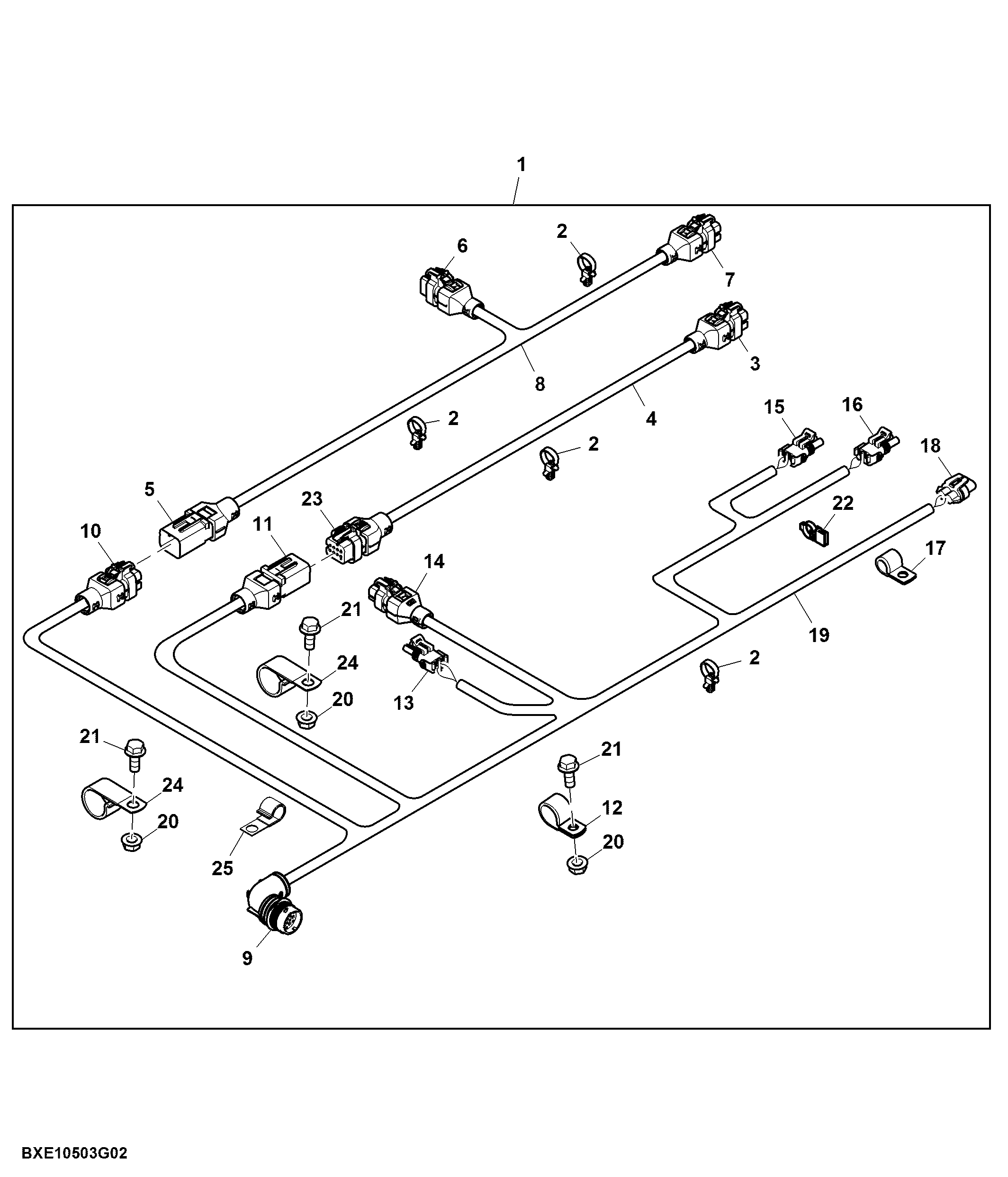 Grain Tank Wiring Harness, Active Yield™ Sensor Kit W/ Auger Covers, Attachment (2 of 2)
