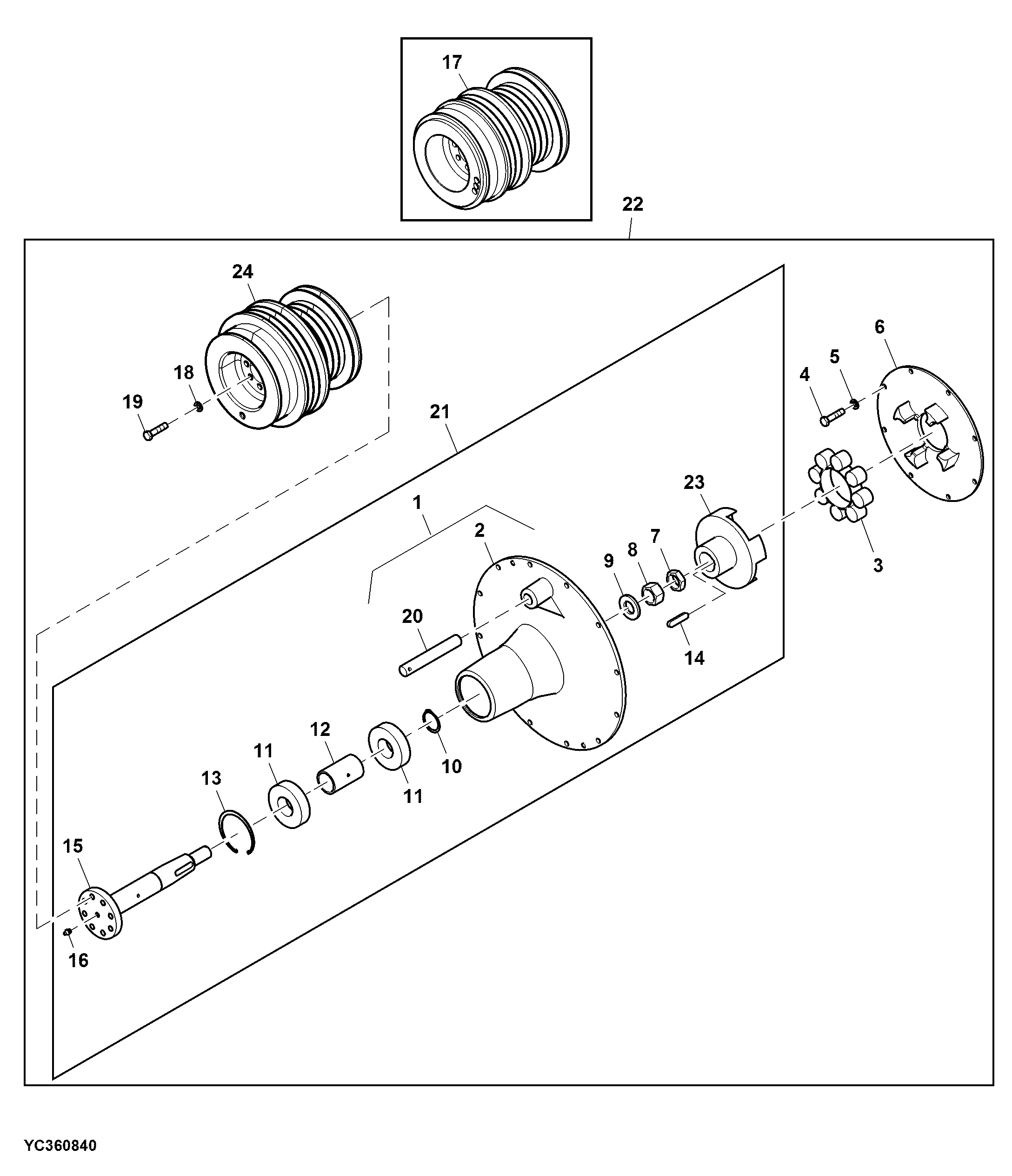 Motor Pulley Assembly, Hydro Drive (Optional)