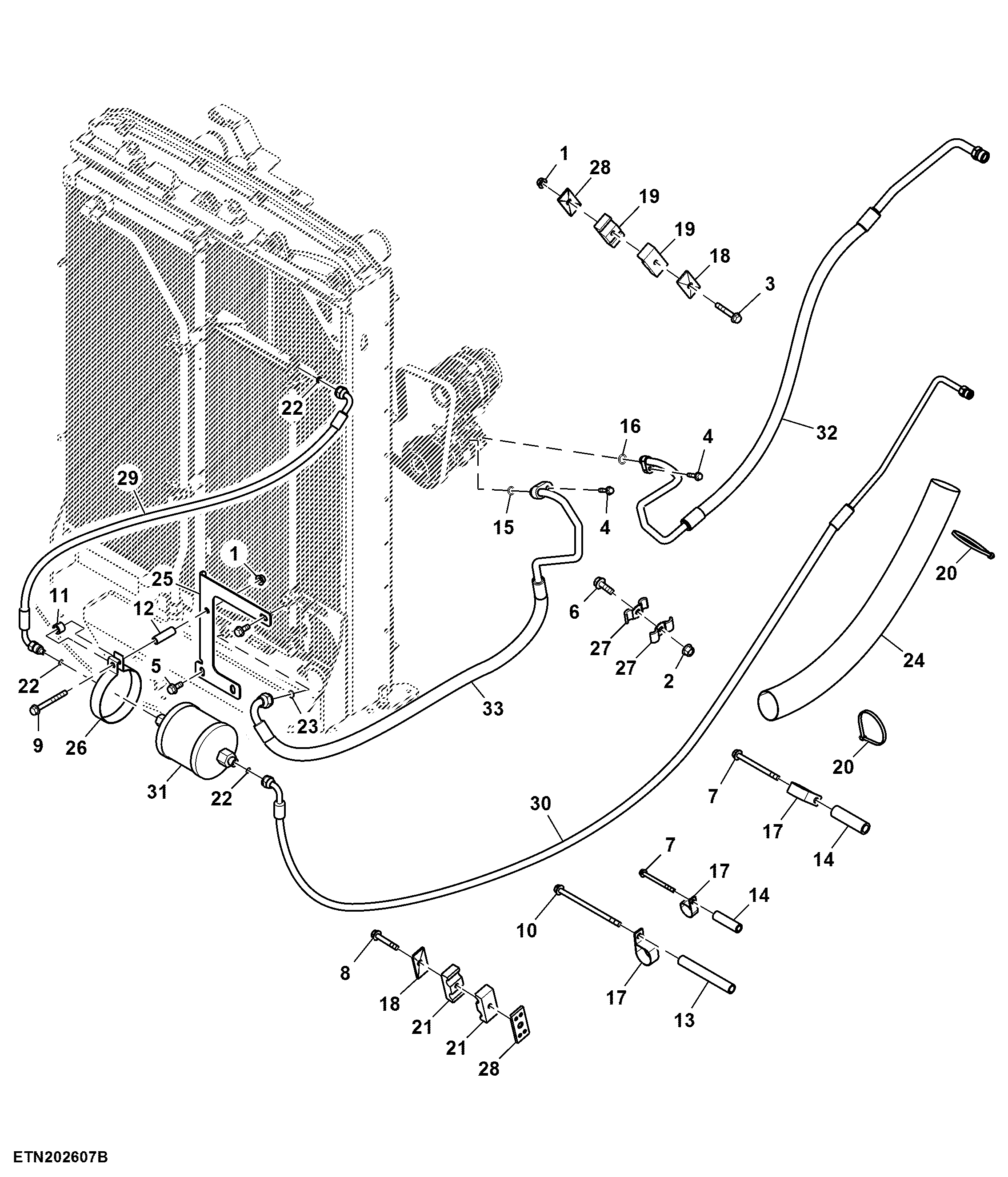 Air Conditioning Lines, Cab, 13.5 L FT4 Engine (919001 - )