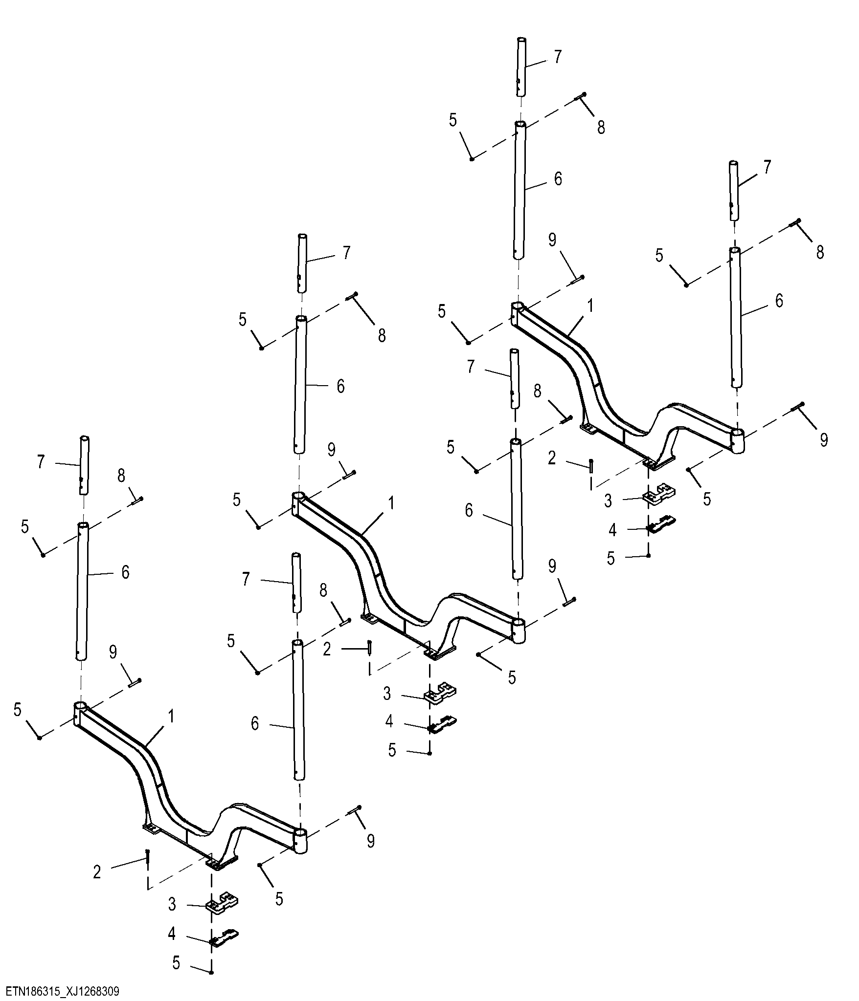 Bunk Assembly, 5.5 m², Narrow Load Space, 26.5 in, 28.5 in Tire