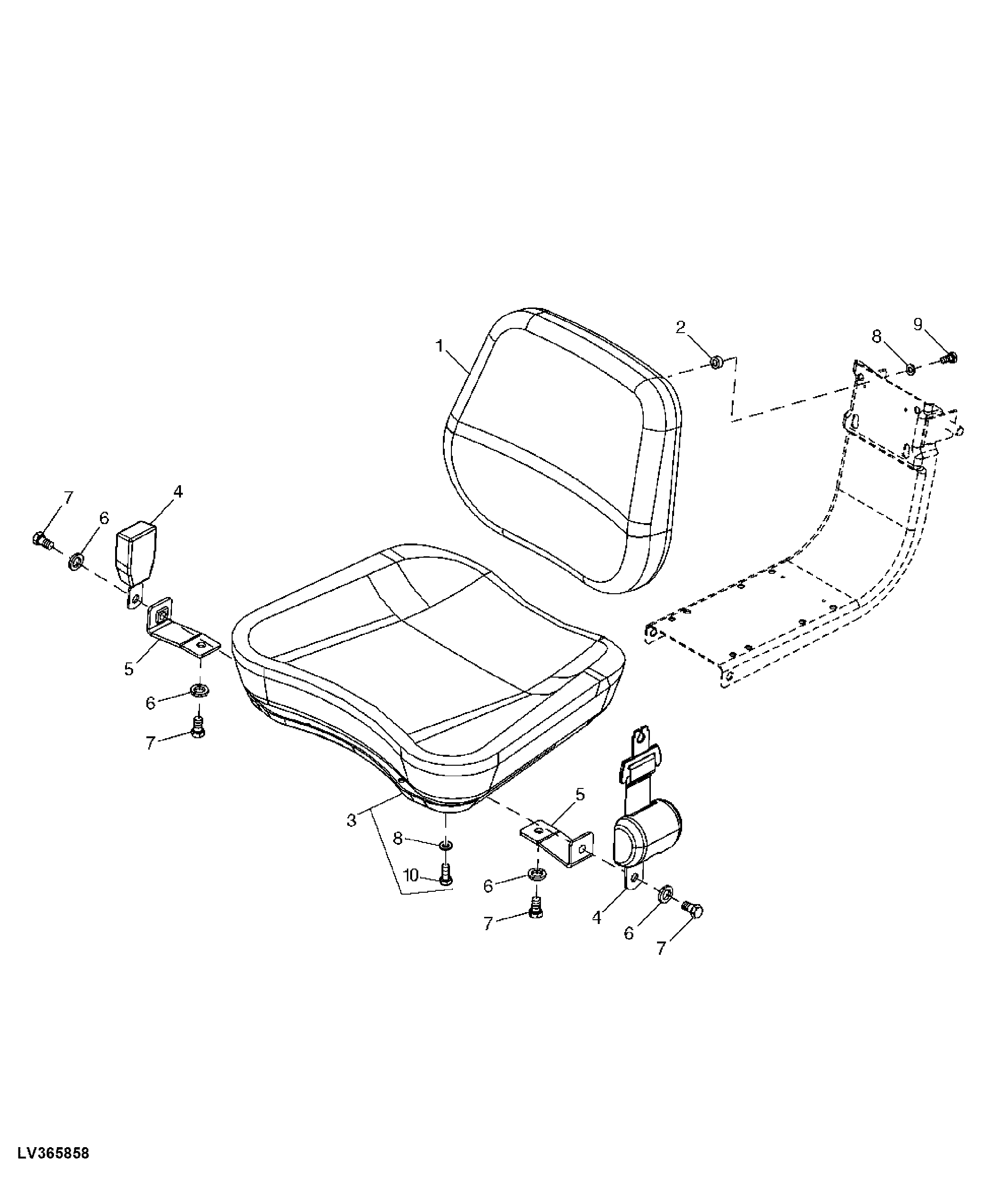 Seat Cushions W/ Seat Belt (Straddle Mount)