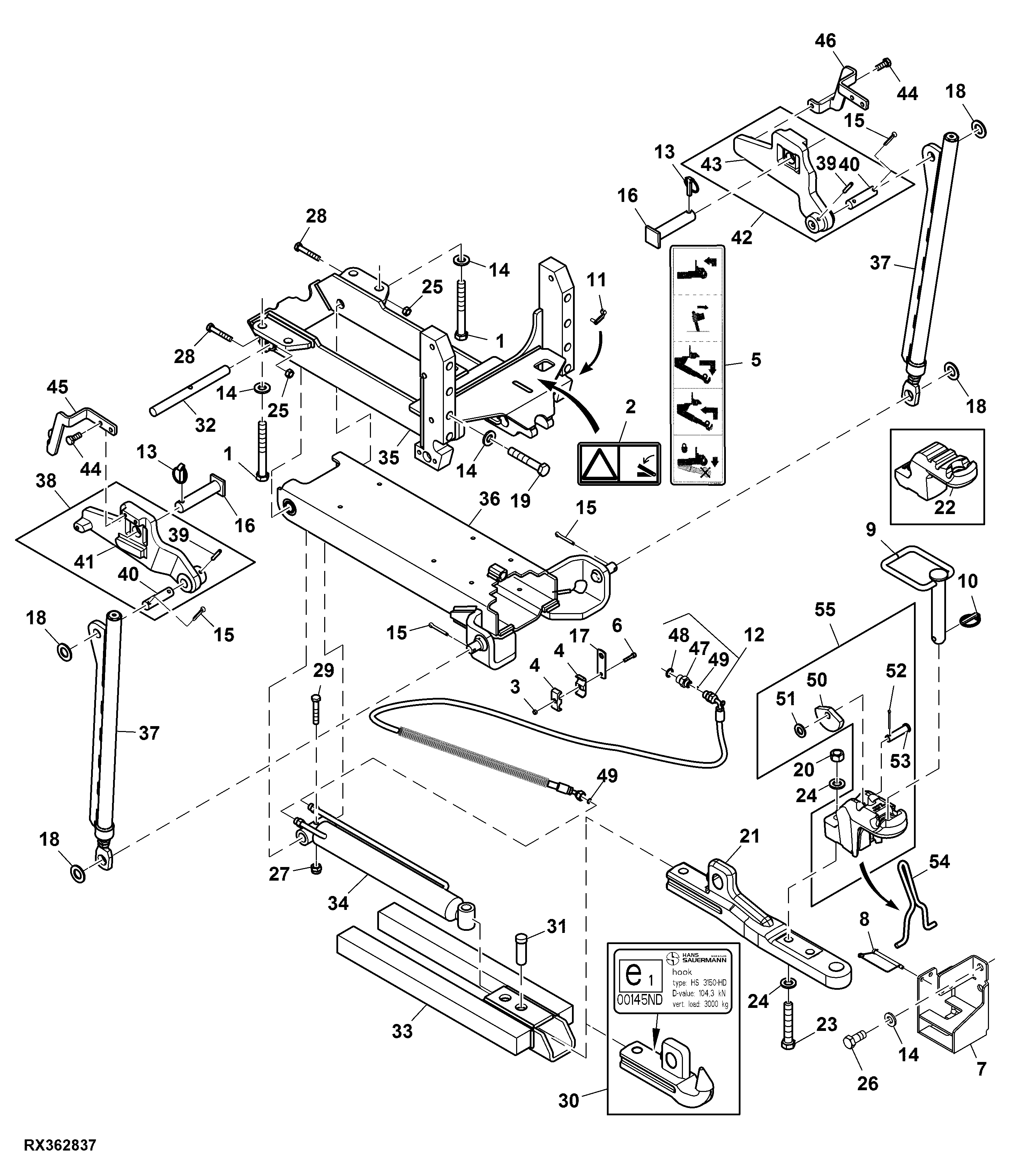 Pick-Up Hitch, W/ Stabilizer, Category 3 Drawbar