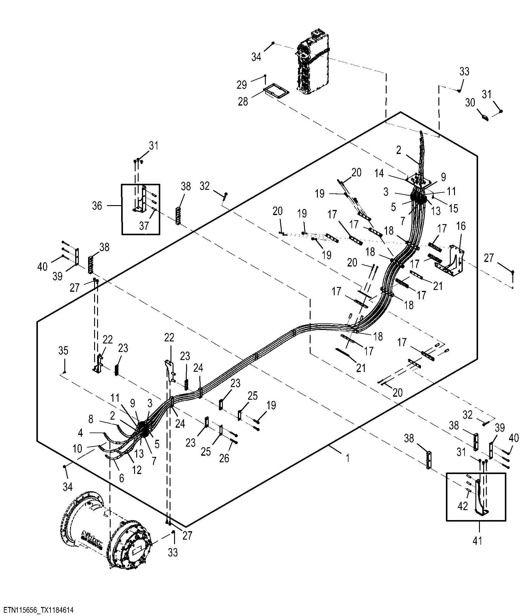 High Voltage Cables for Front Motor, Right-side