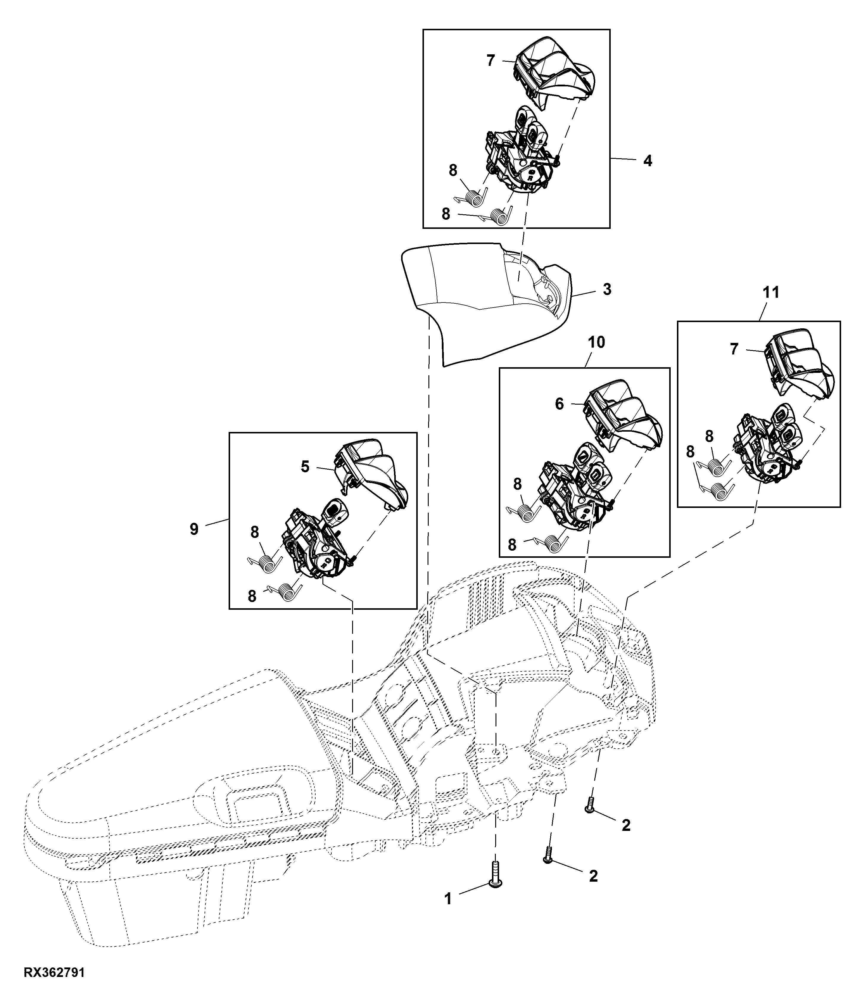 Control, Rear Hitch and 6 Rear SCV, W/O Joystick and Front Hitch, CommandARM™