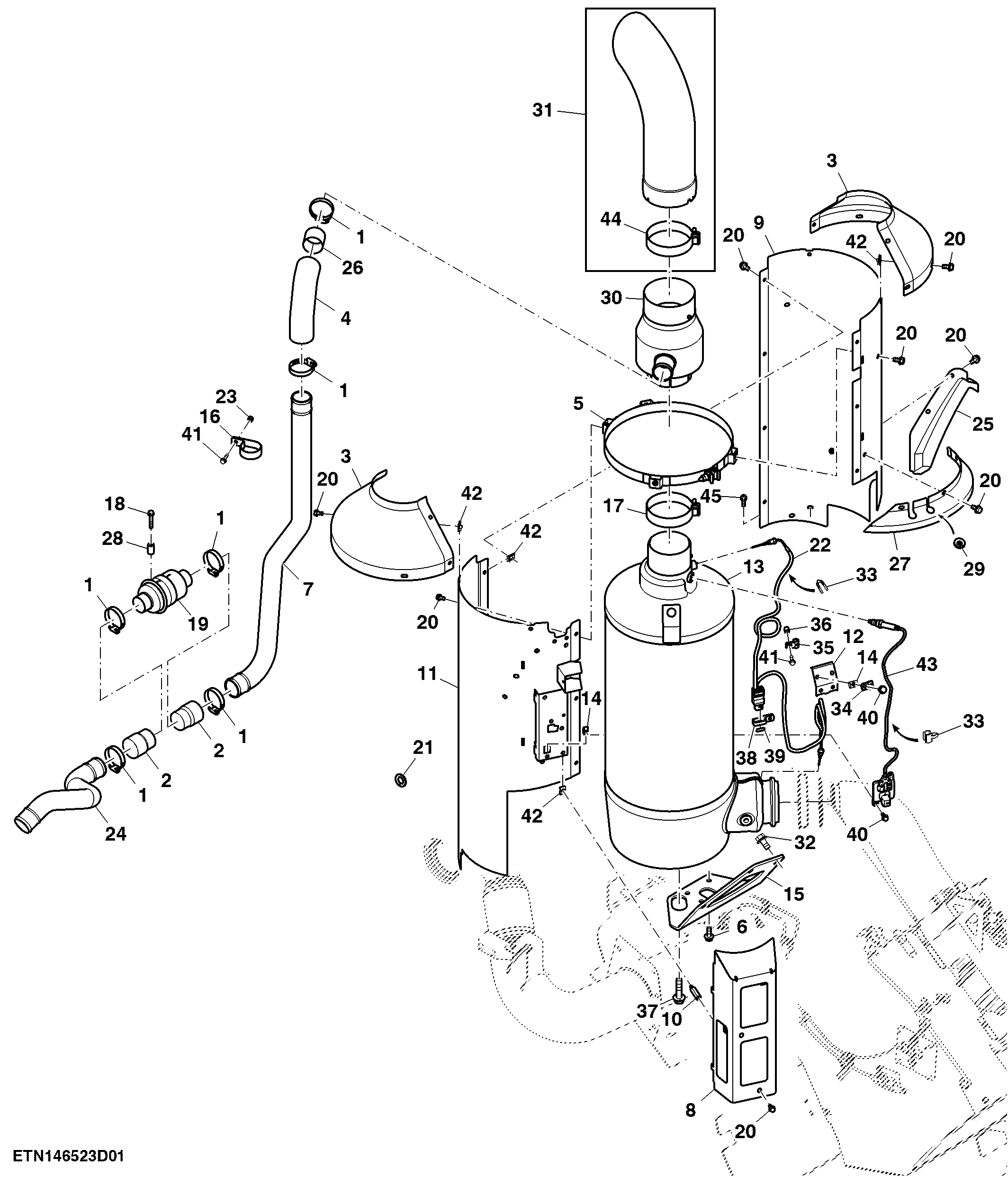 Exhaust Pipe, 13.5 L, FT4 Engine (1/2) ( - 800138)