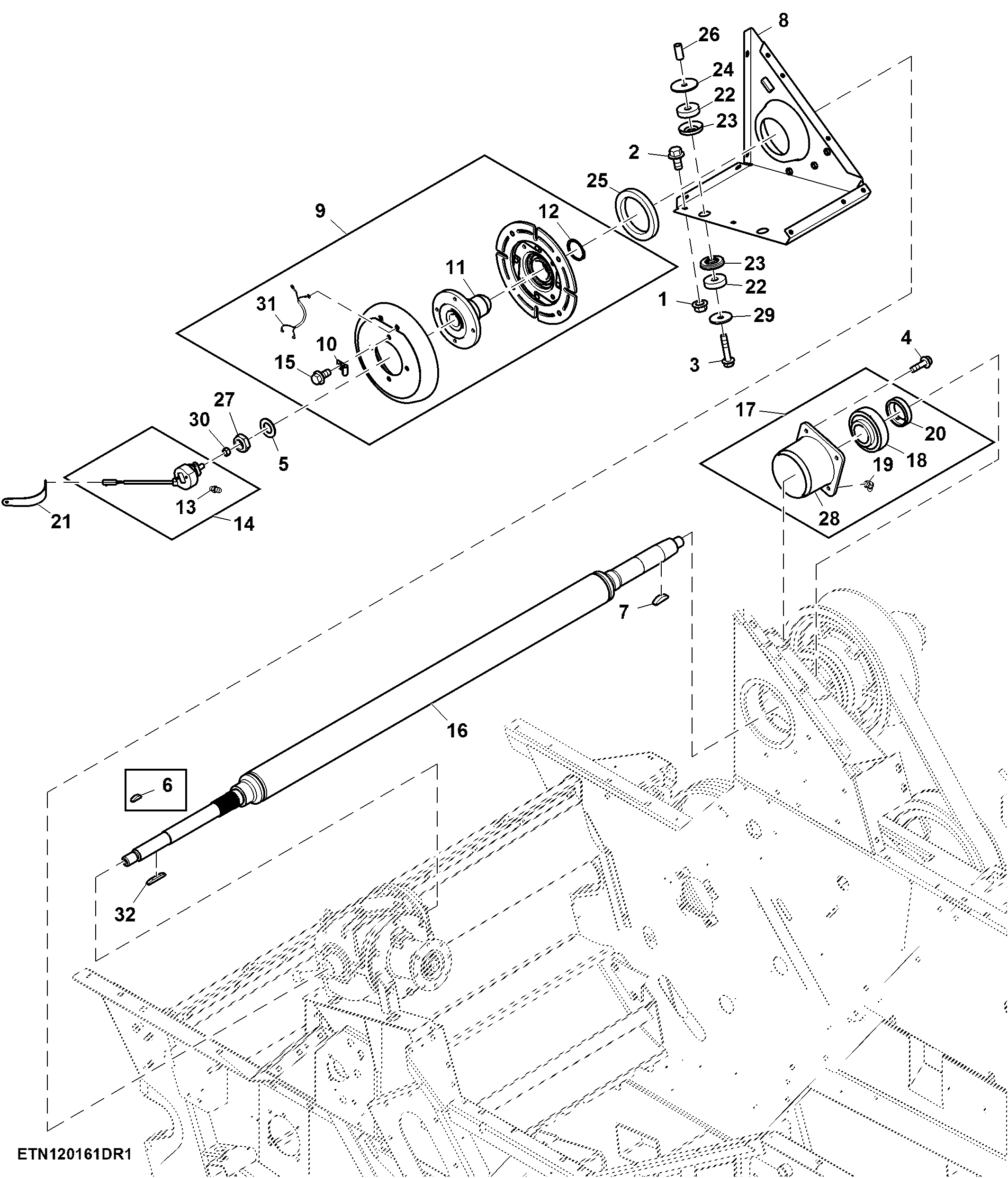 Electro-Magnetic Header Clutch and Primary Countershaft
