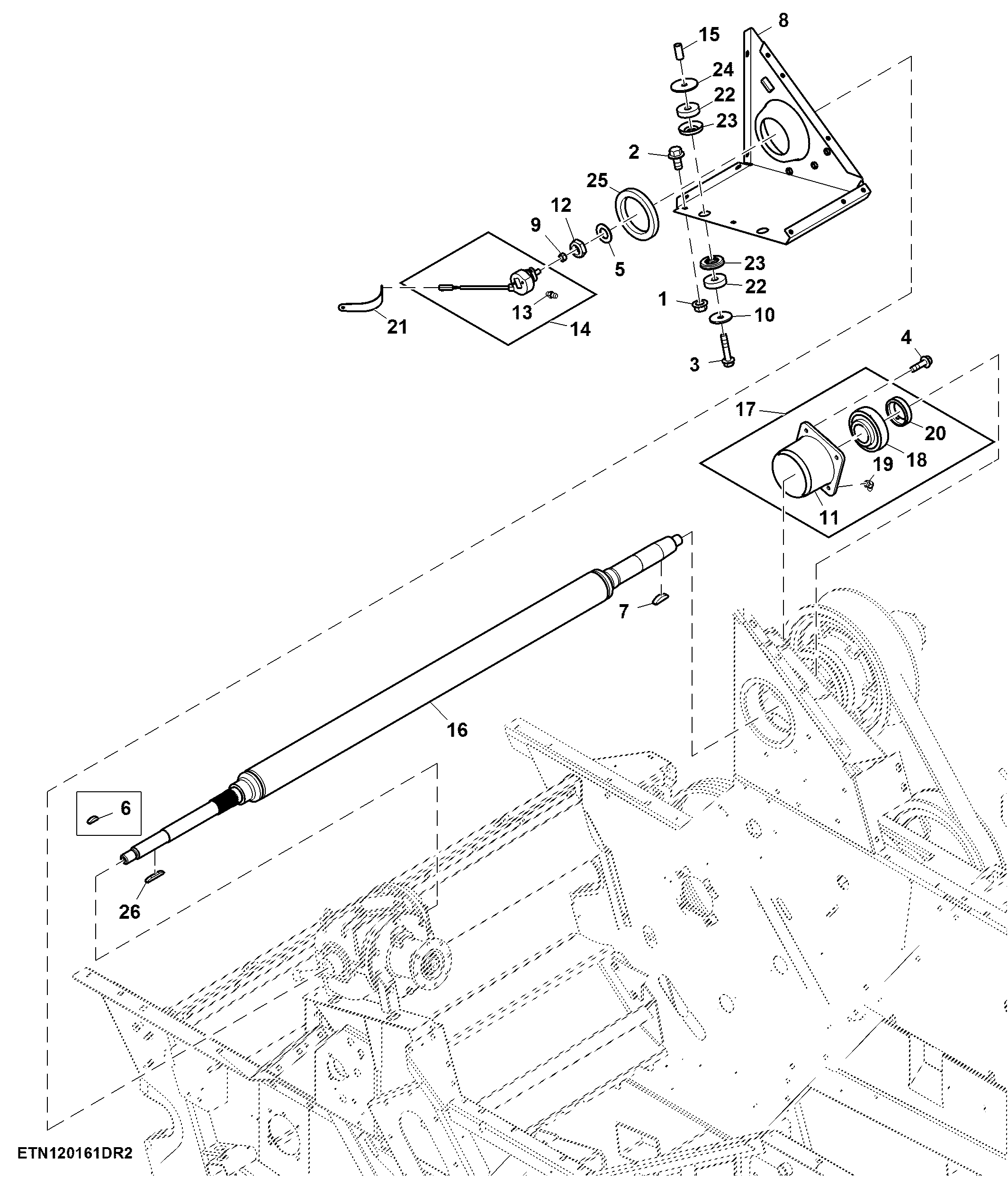 Electro-Magnetic Header Clutch and Primary Countershaft
