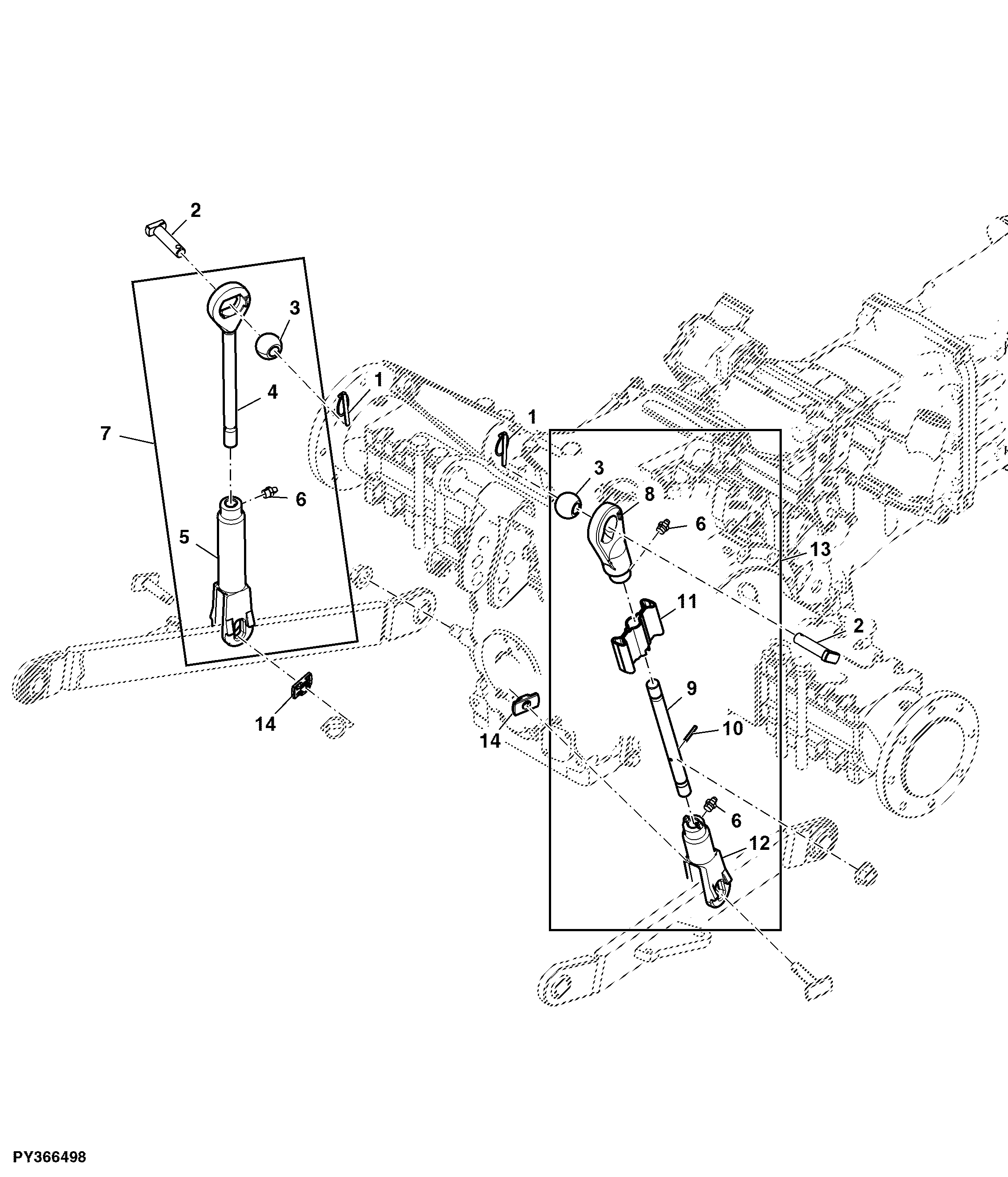 Three Point Hitch Lift Link, W/ Foldable ROPS