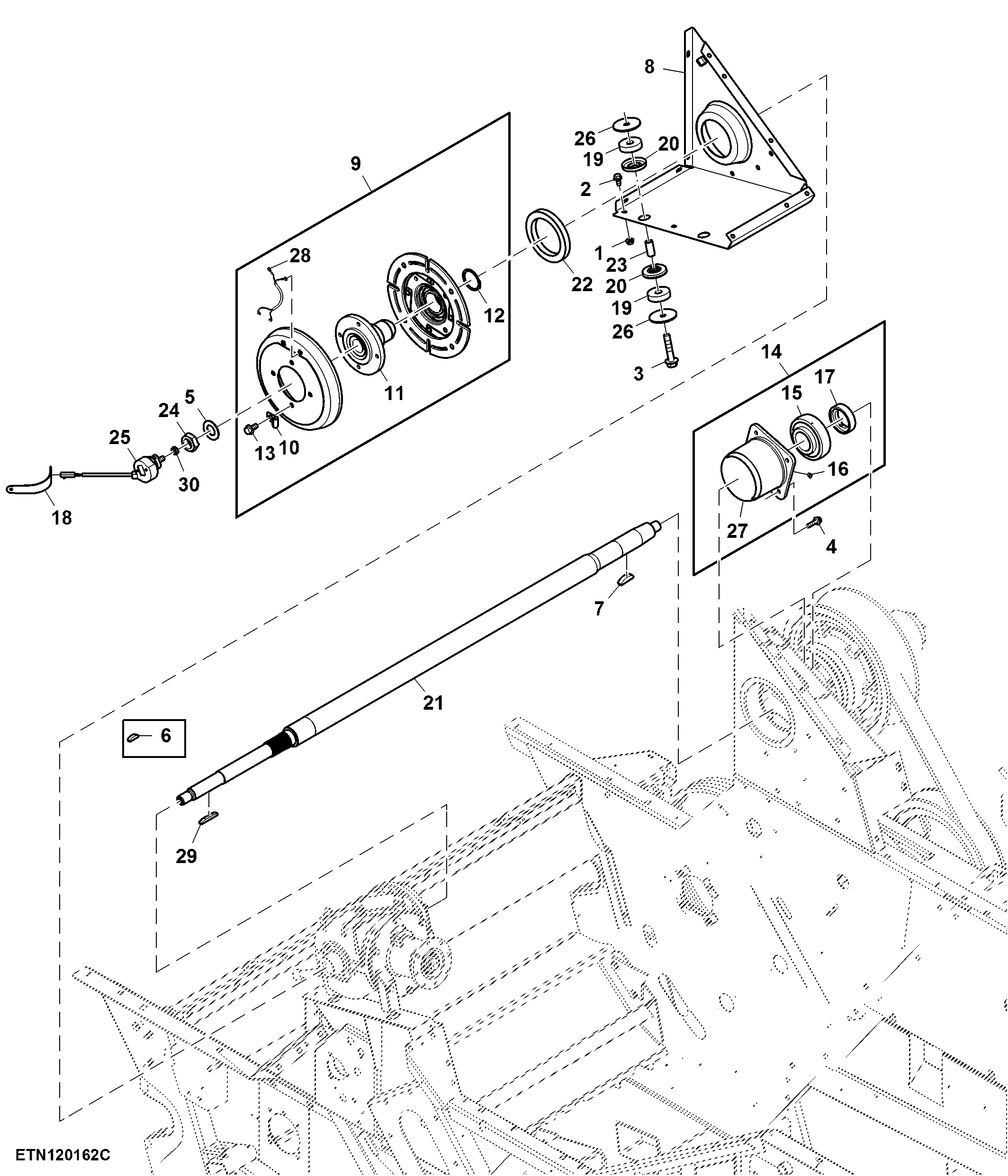 Electro-Magnetic Header Clutch and Primary Countershaft