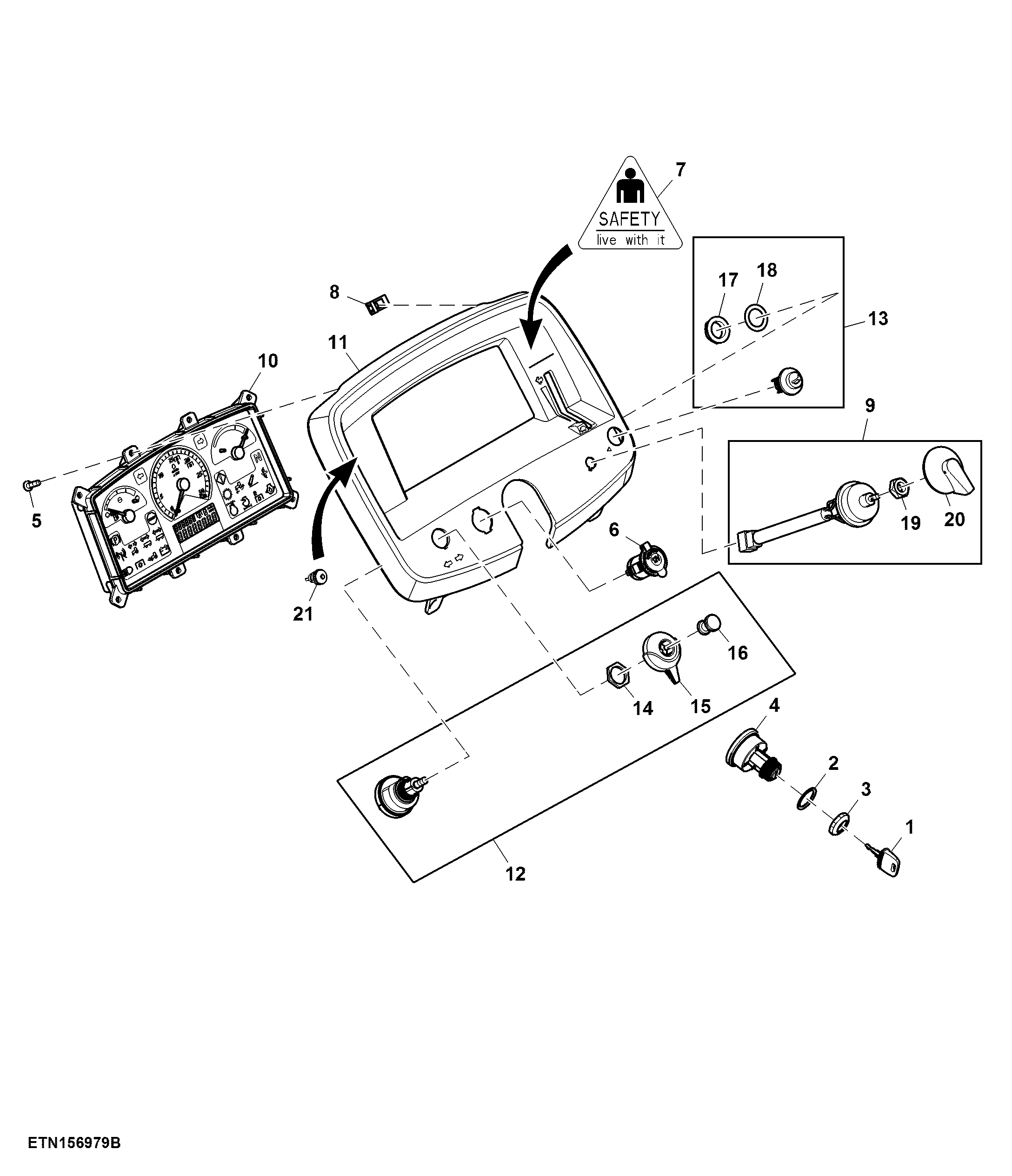 Instrument Cluster, Non Telematics, Base, Inline, North, 2100 RPM